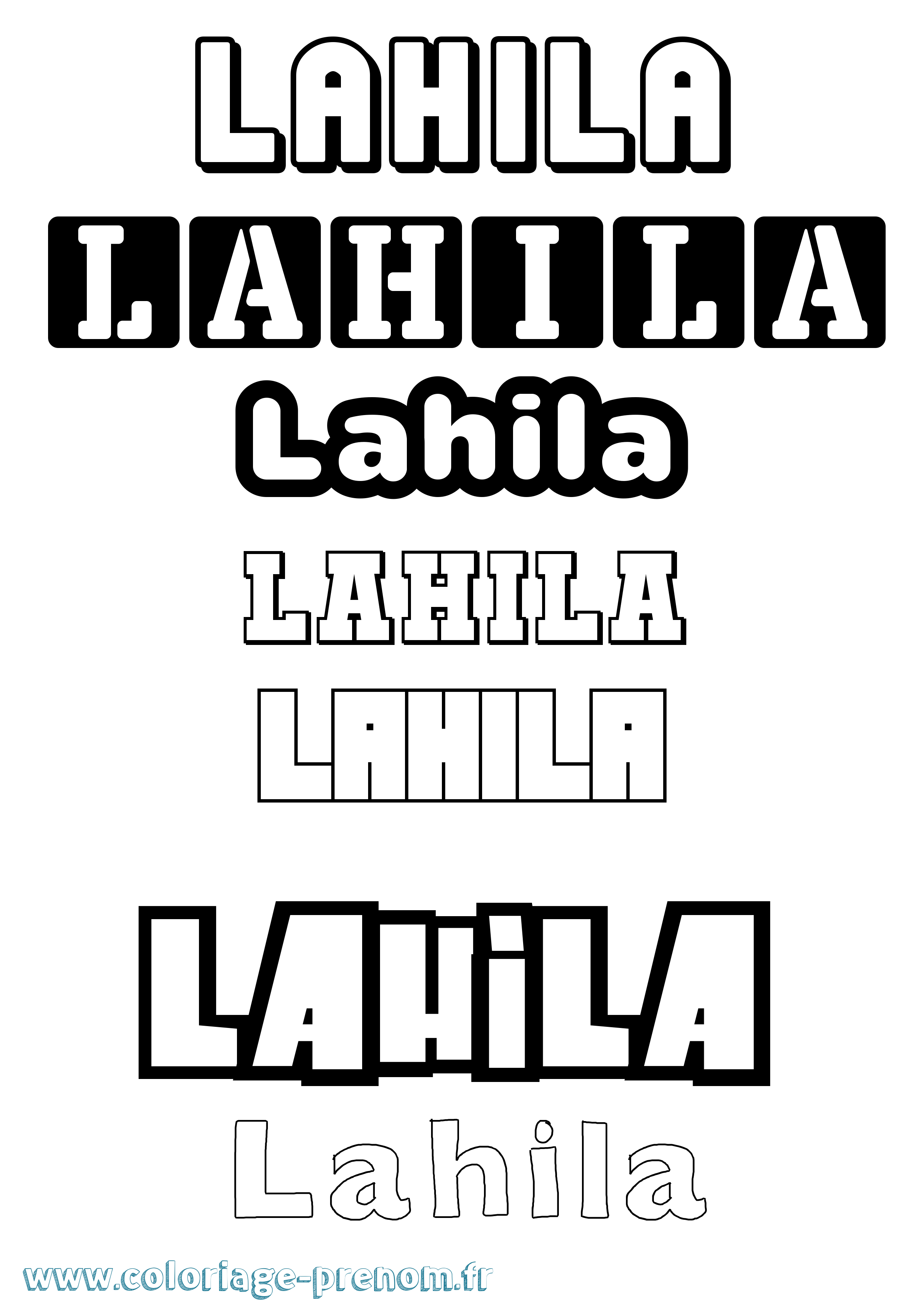 Coloriage Lahila Simple Coloriage prénom Lahila Simple