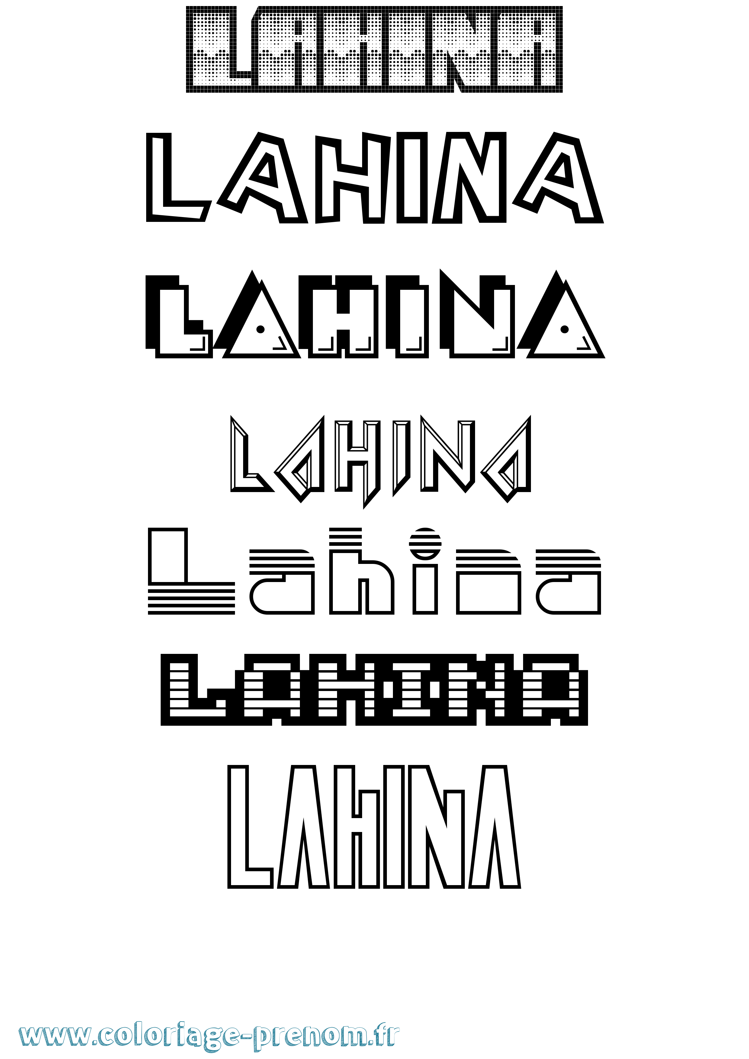 Coloriage Lahina Jeux Vidéos Coloriage prénom Lahina Jeux Vidéos
