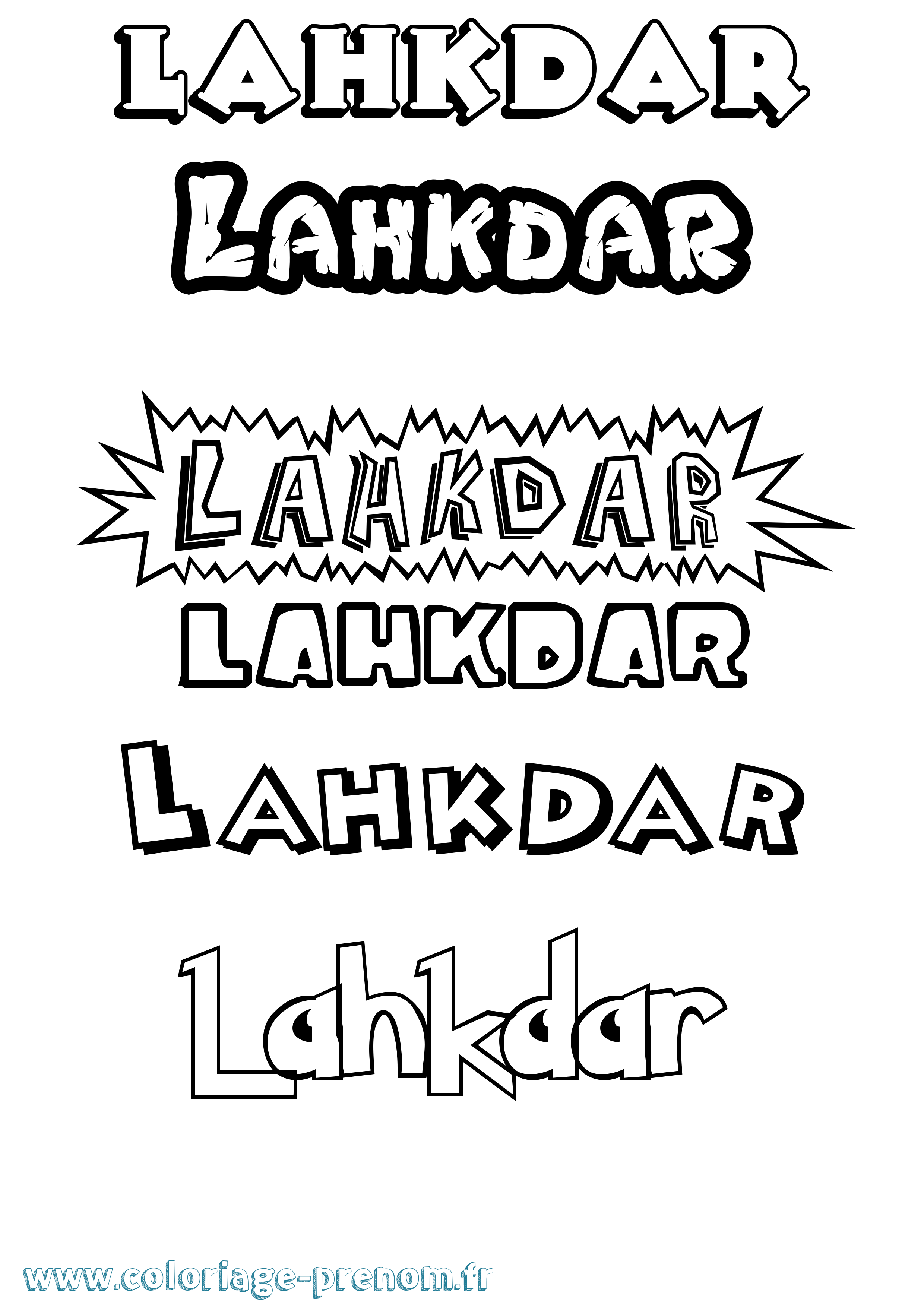 Coloriage prénom Lahkdar Dessin Animé