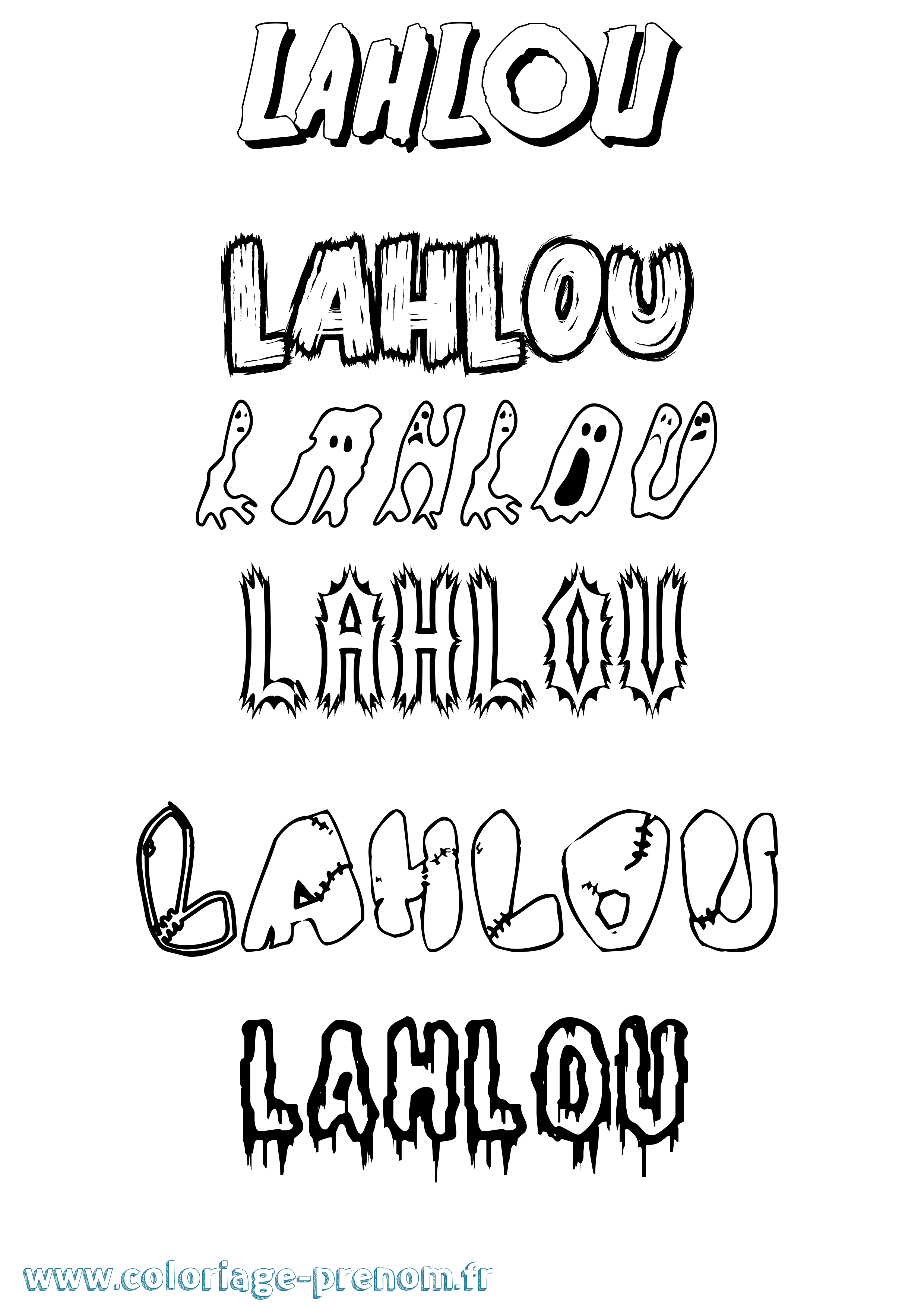 Coloriage prénom Lahlou Frisson