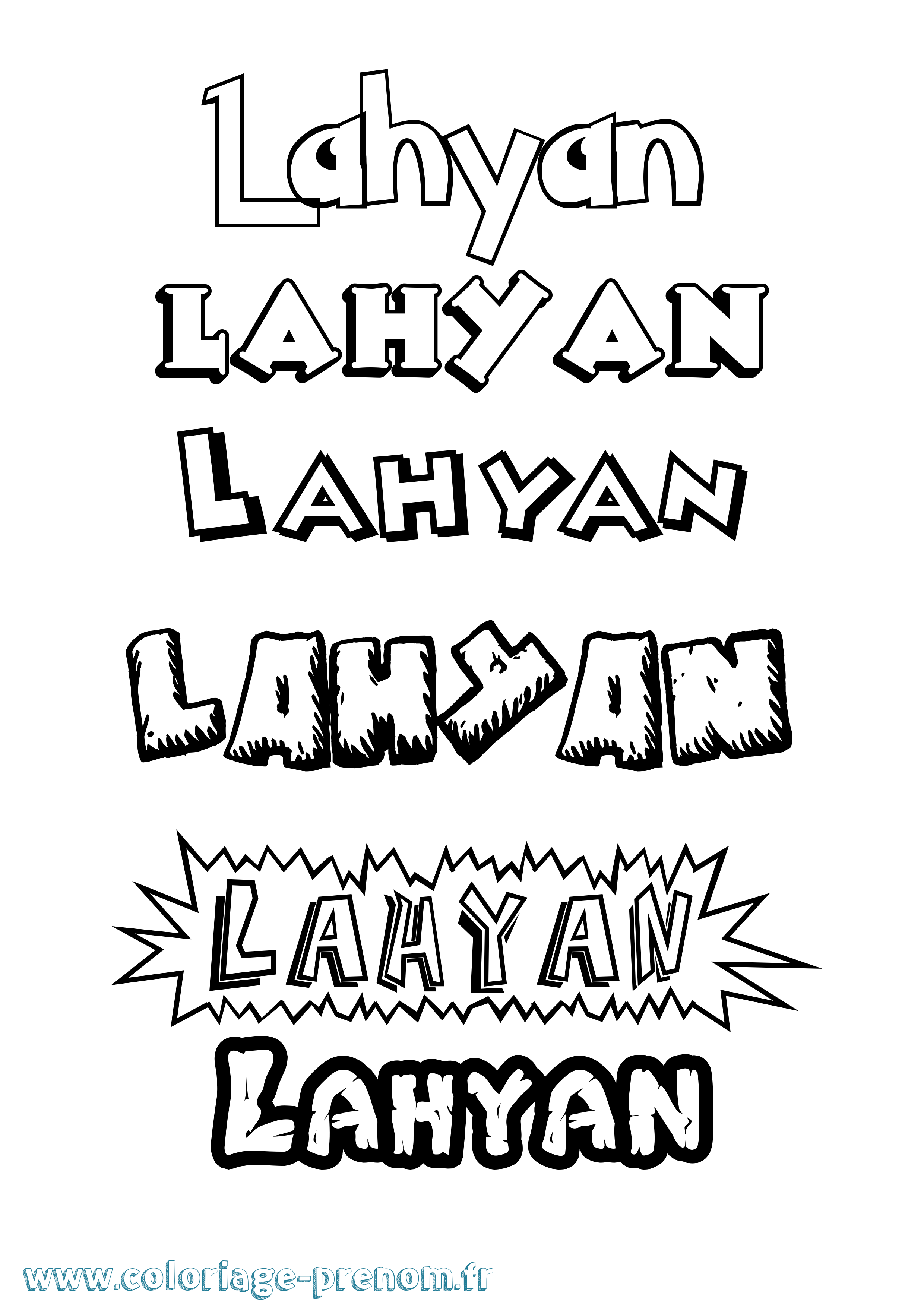 Coloriage Lahyan Dessin Animé Coloriage prénom Lahyan Dessin Animé