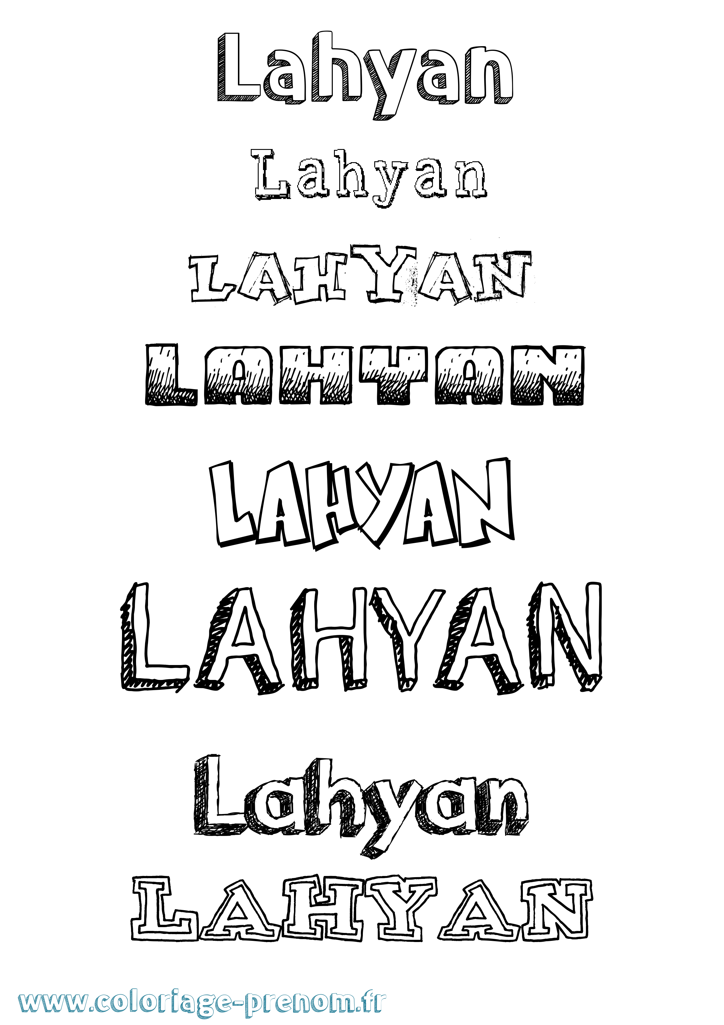 Coloriage prénom Lahyan Dessiné