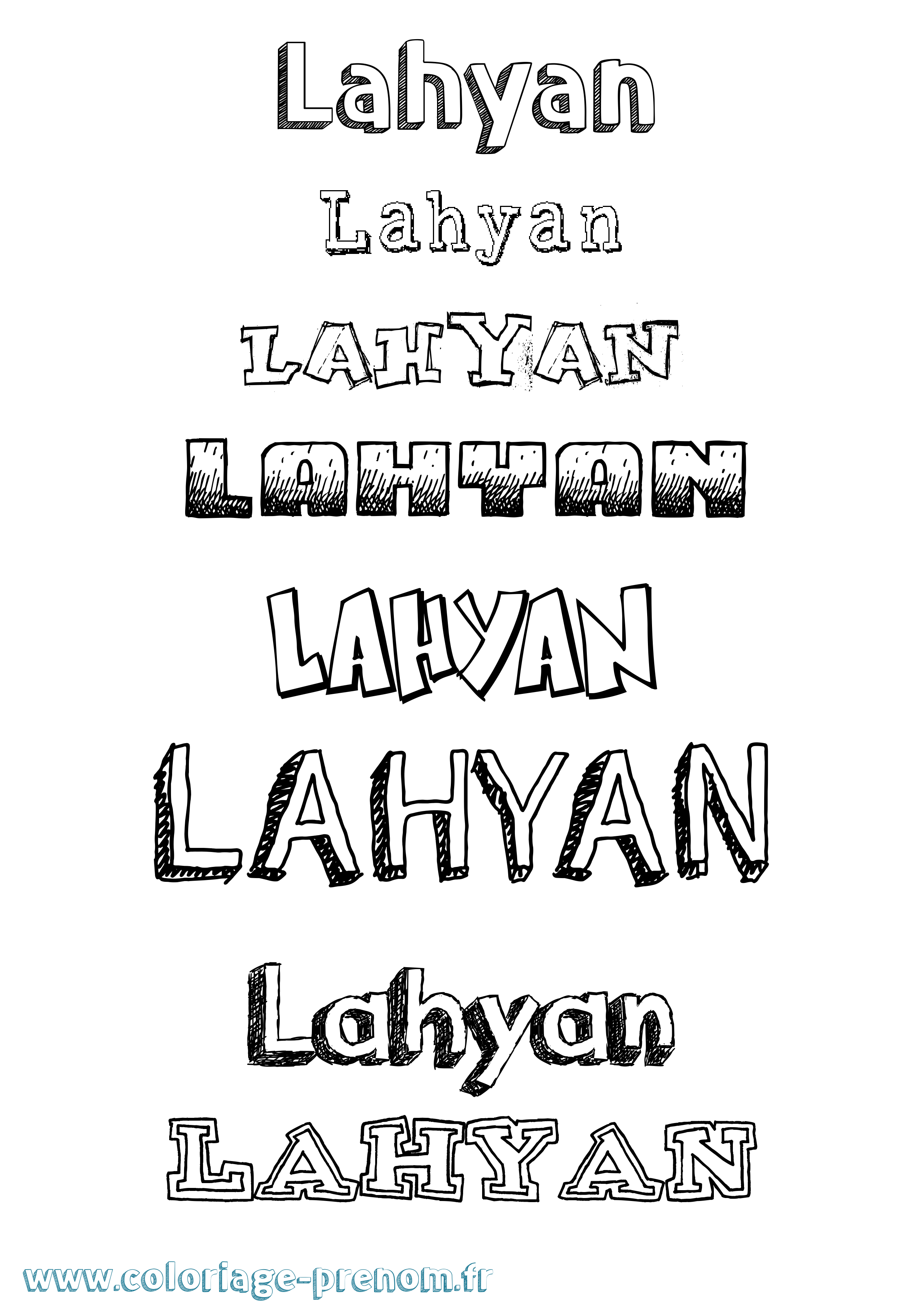 Coloriage Lahyan Dessiné Coloriage prénom Lahyan Dessiné