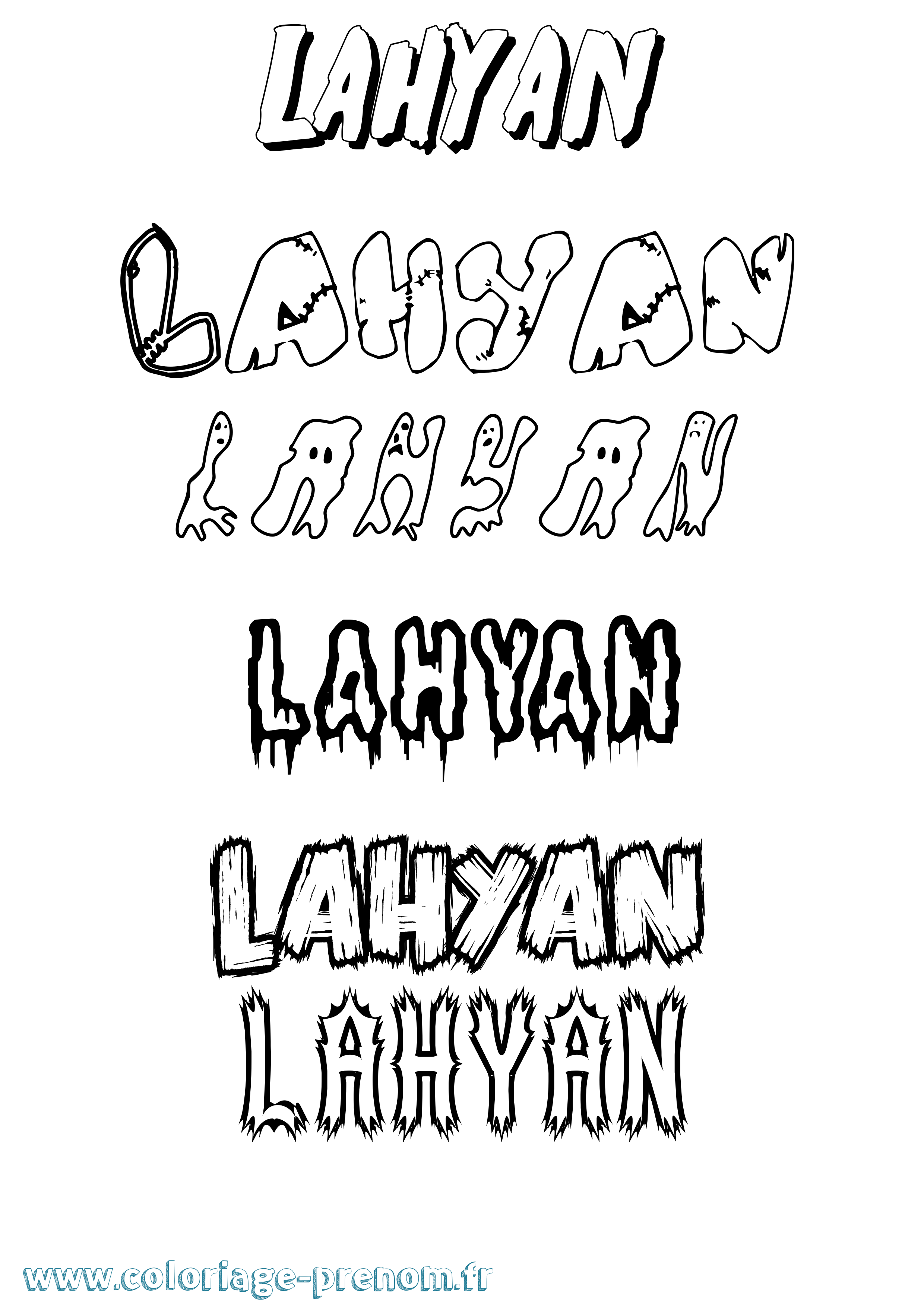 Coloriage Lahyan Frisson Coloriage prénom Lahyan Frisson