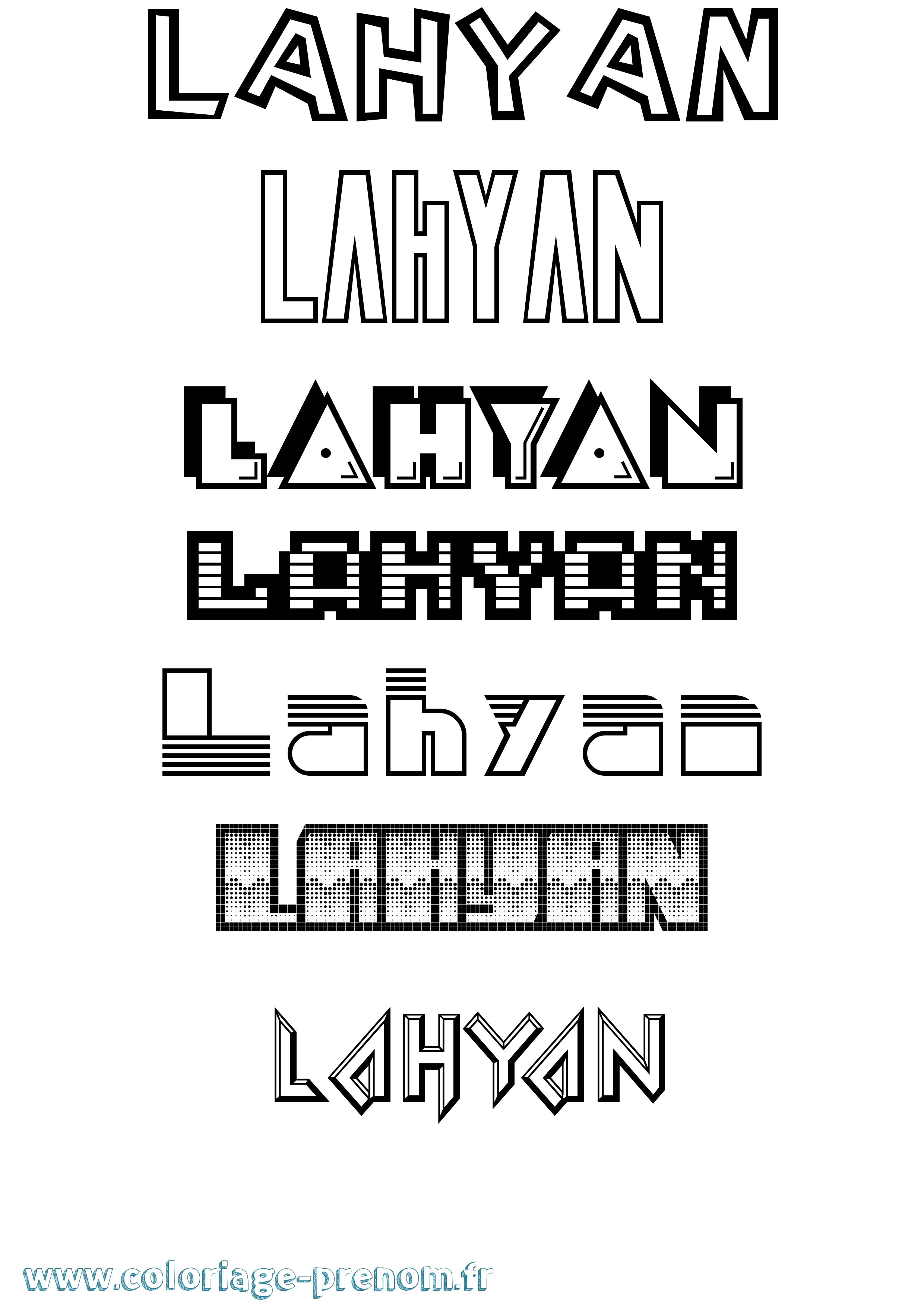 Coloriage prénom Lahyan Jeux Vidéos