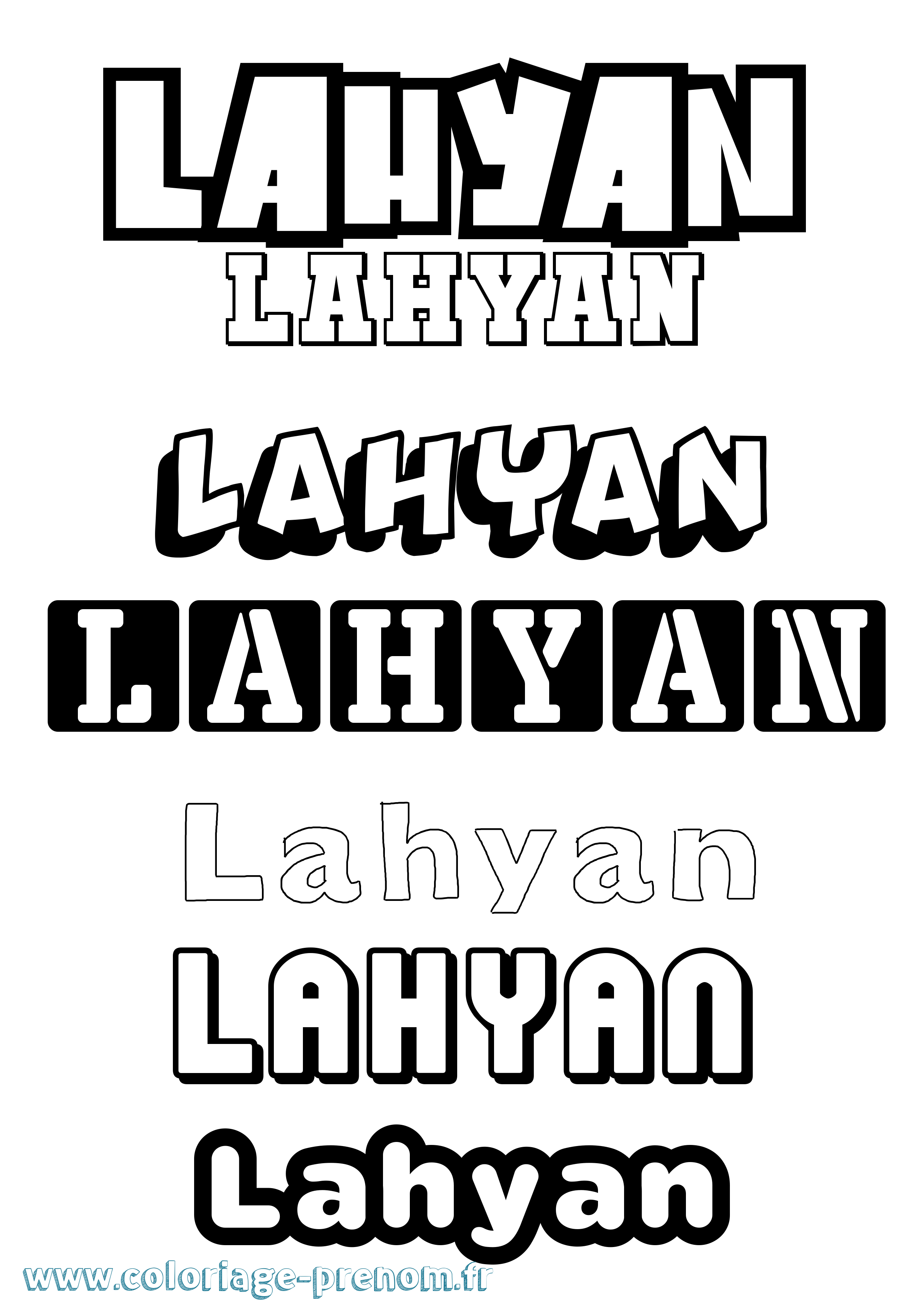 Coloriage Lahyan Simple Coloriage prénom Lahyan Simple