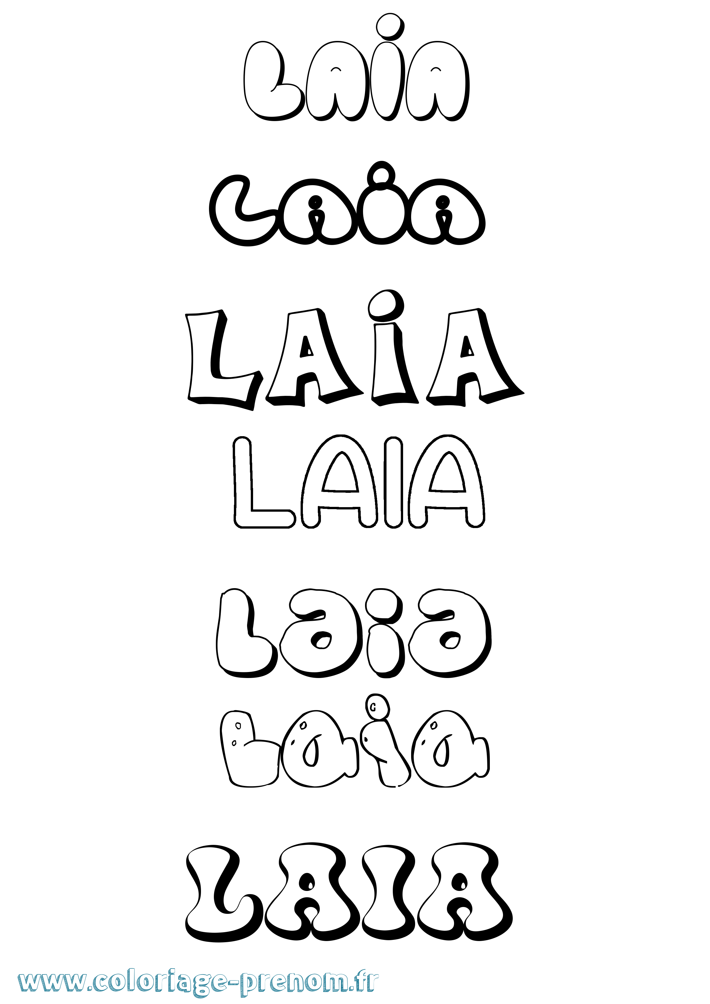 Coloriage Laia Bubble Coloriage prénom Laia Bubble