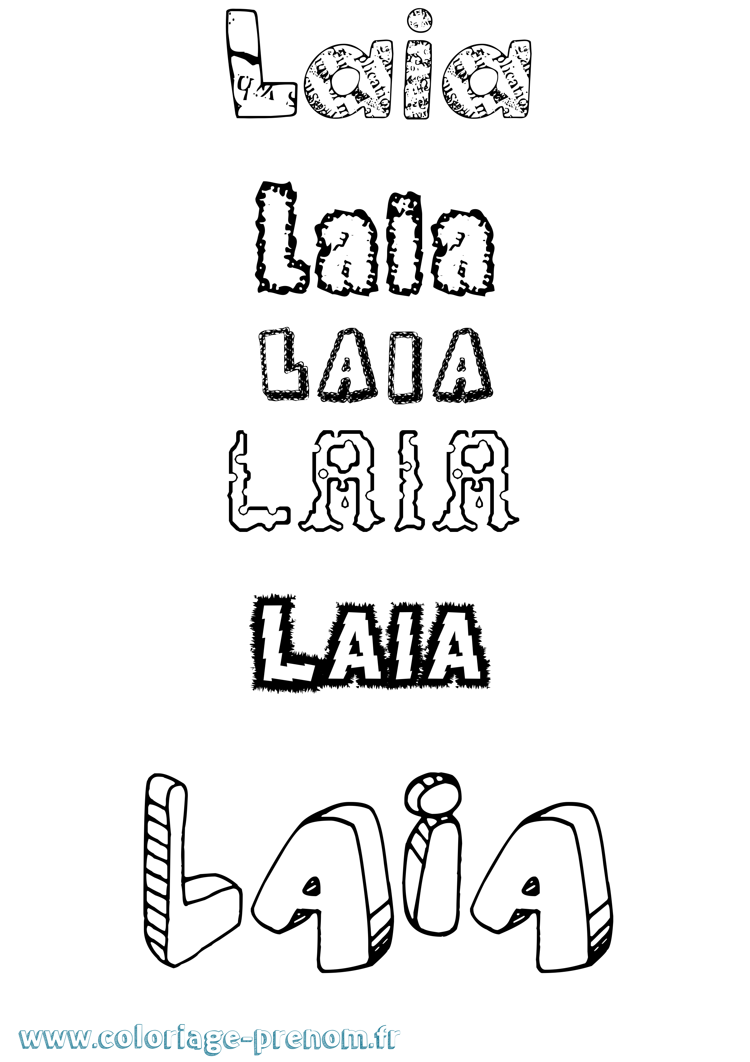Coloriage prénom Laia Destructuré