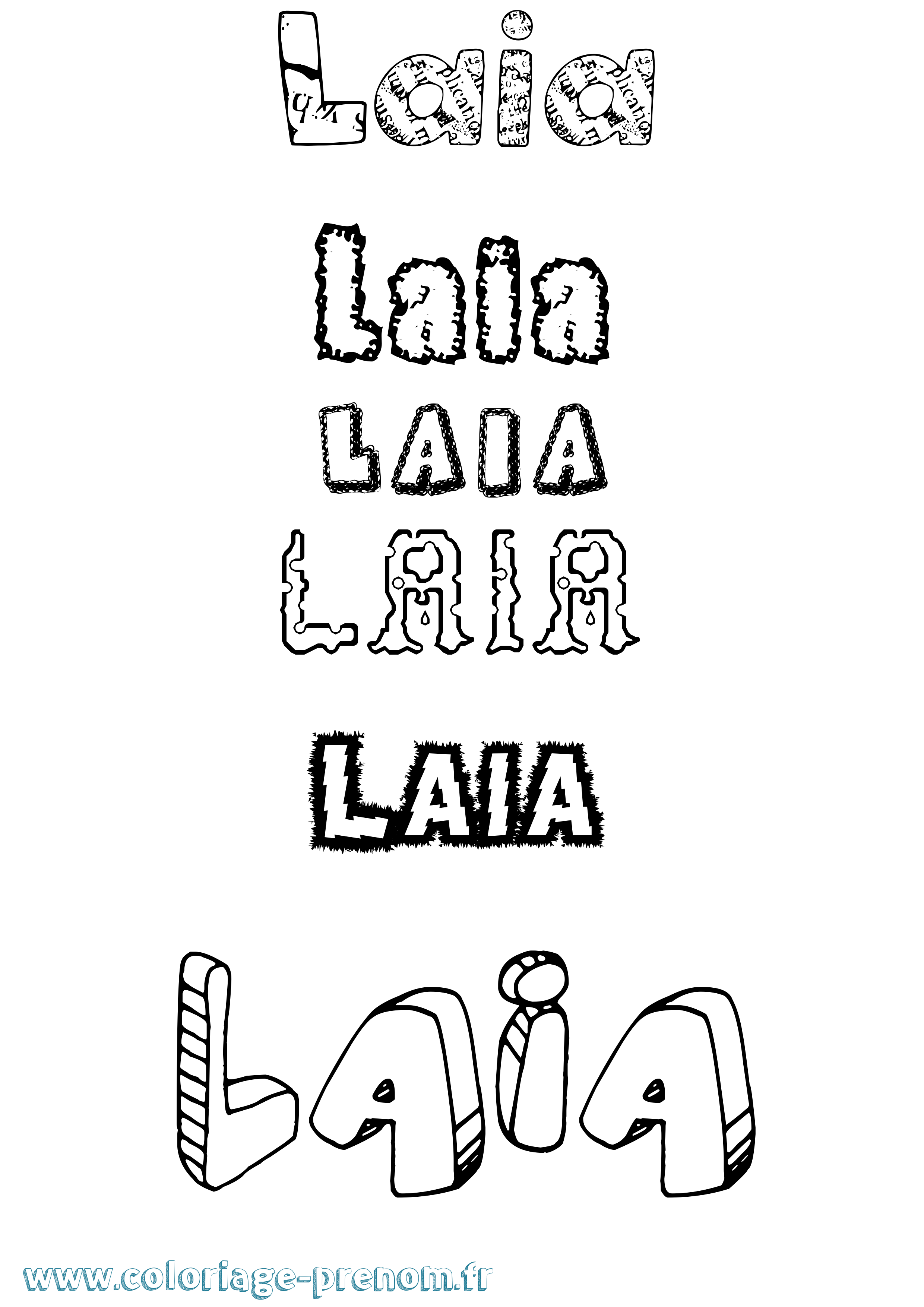 Coloriage Laia Destructuré Coloriage prénom Laia Destructuré