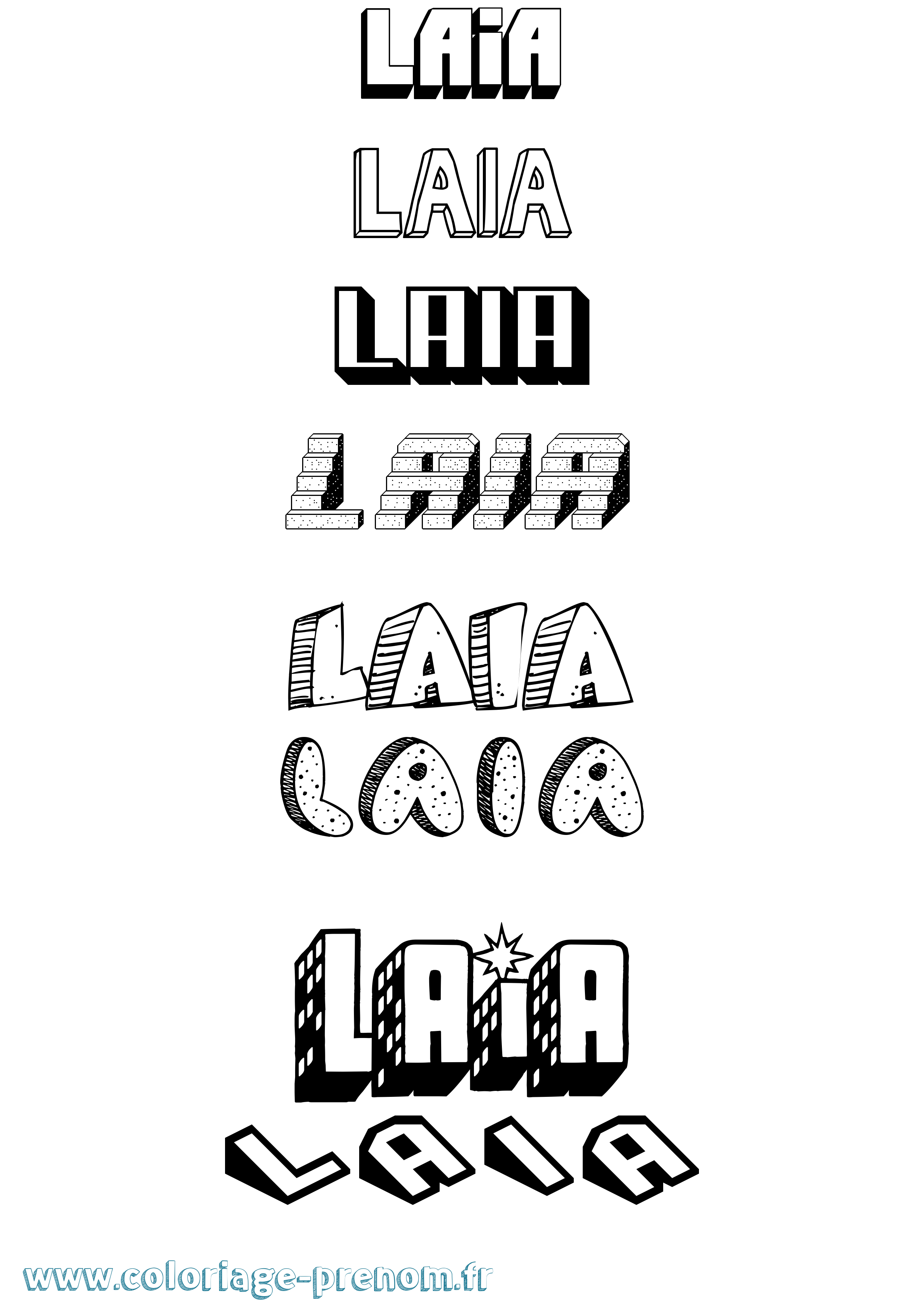 Coloriage Laia Effet 3D Coloriage prénom Laia Effet 3D