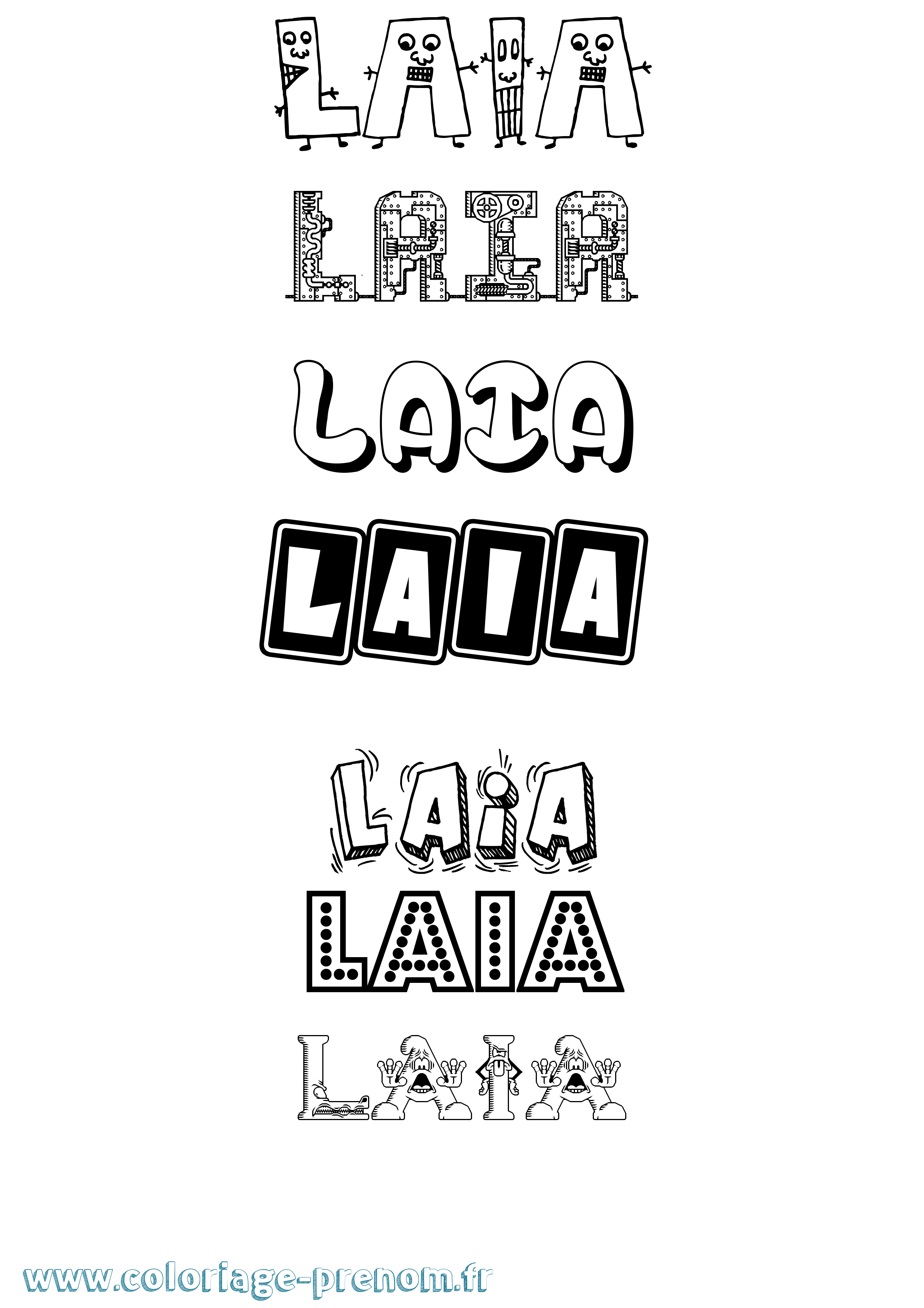 Coloriage prénom Laia Fun