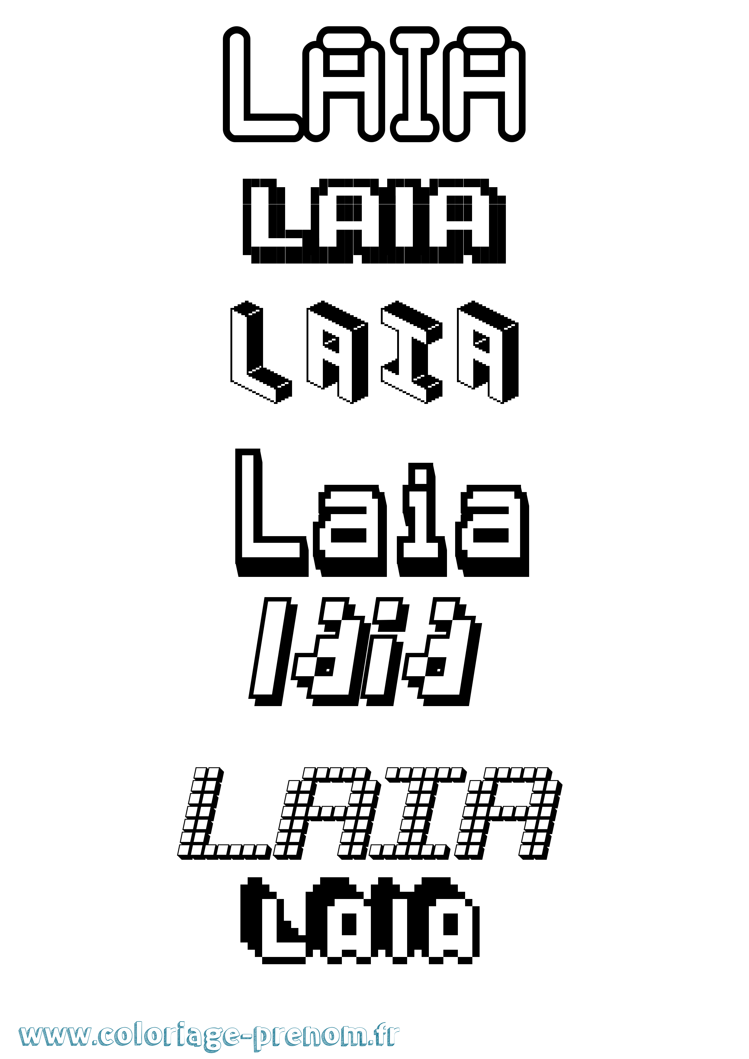 Coloriage Laia Pixel Coloriage prénom Laia Pixel