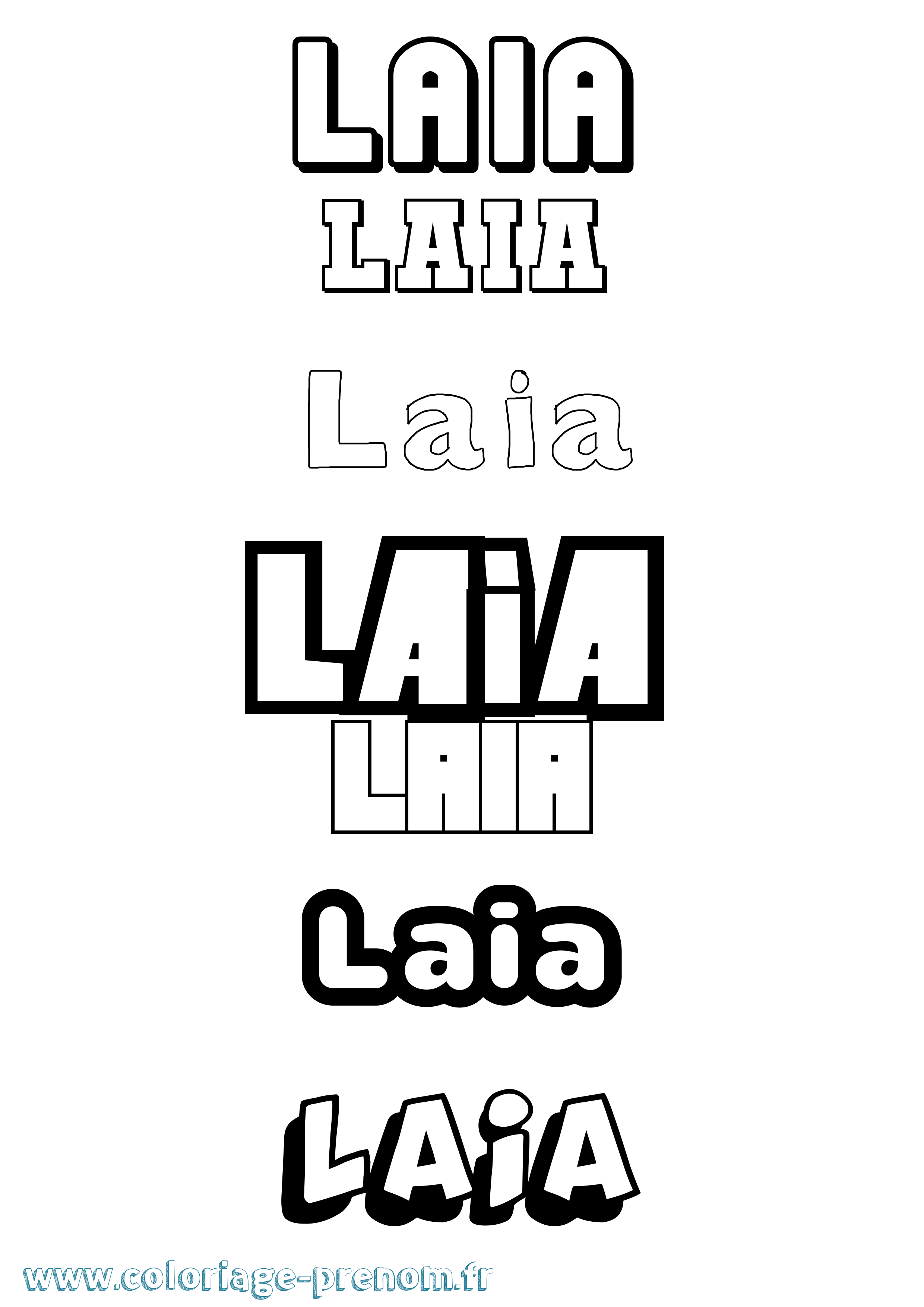 Coloriage prénom Laia Simple