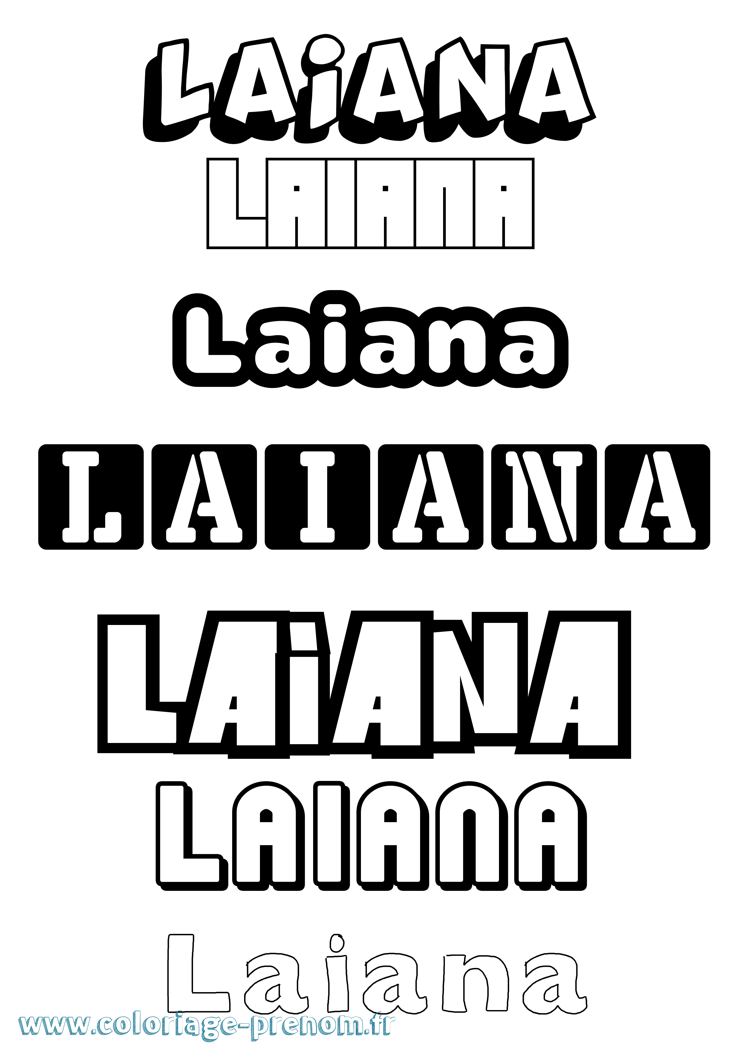 Coloriage prénom Laiana Simple