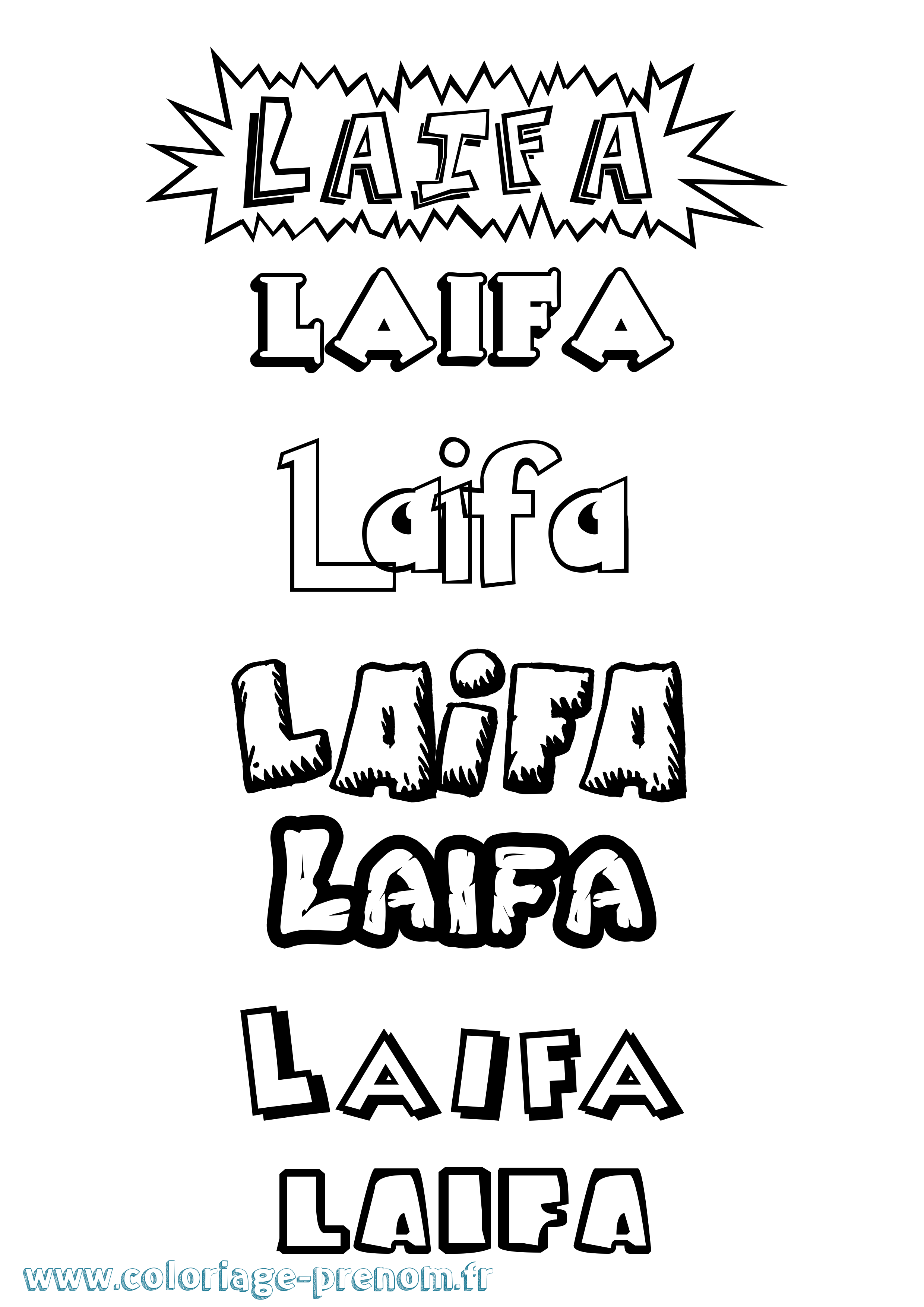 Coloriage Laifa Dessin Animé Coloriage prénom Laifa Dessin Animé