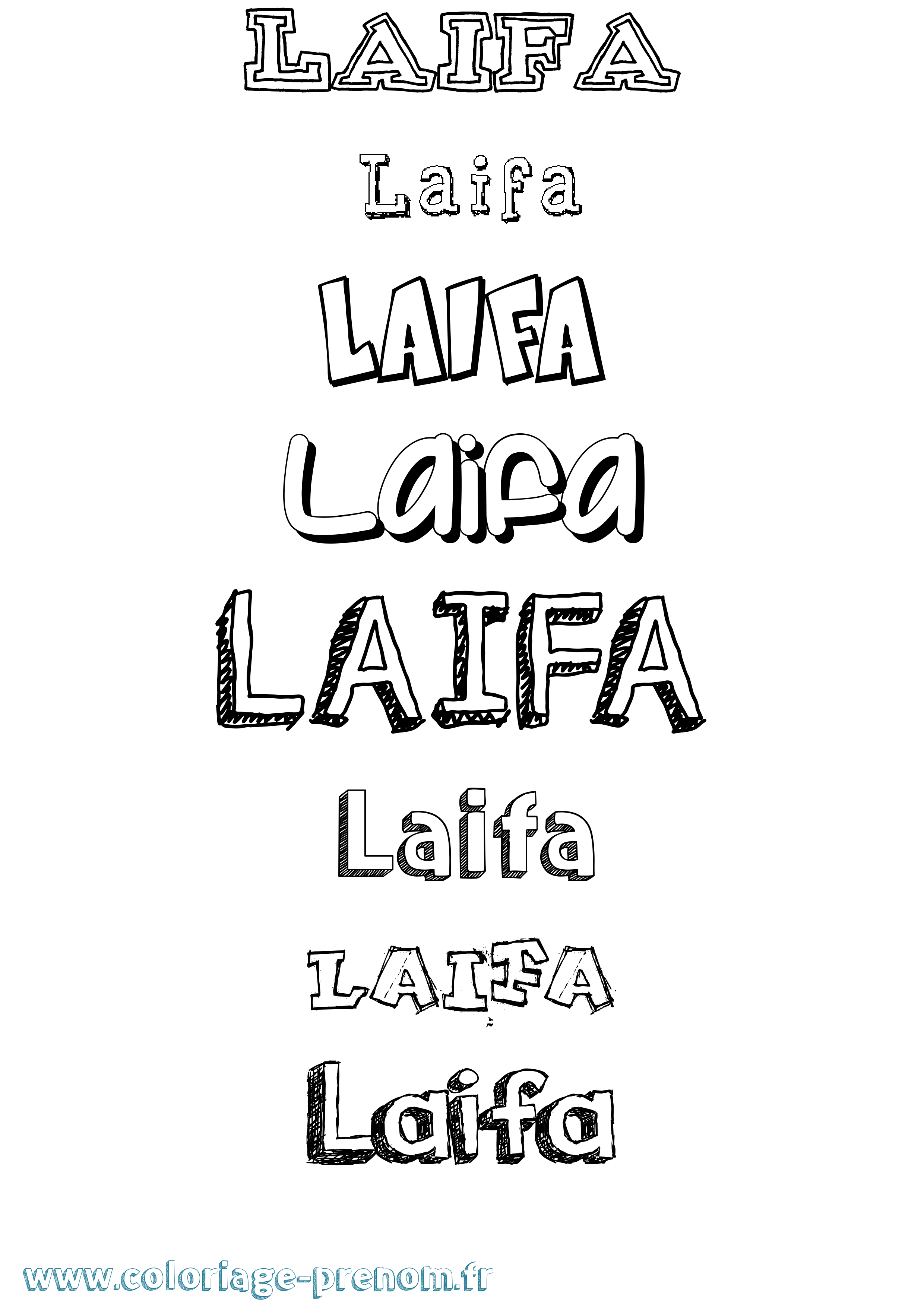 Coloriage Laifa Dessiné Coloriage prénom Laifa Dessiné