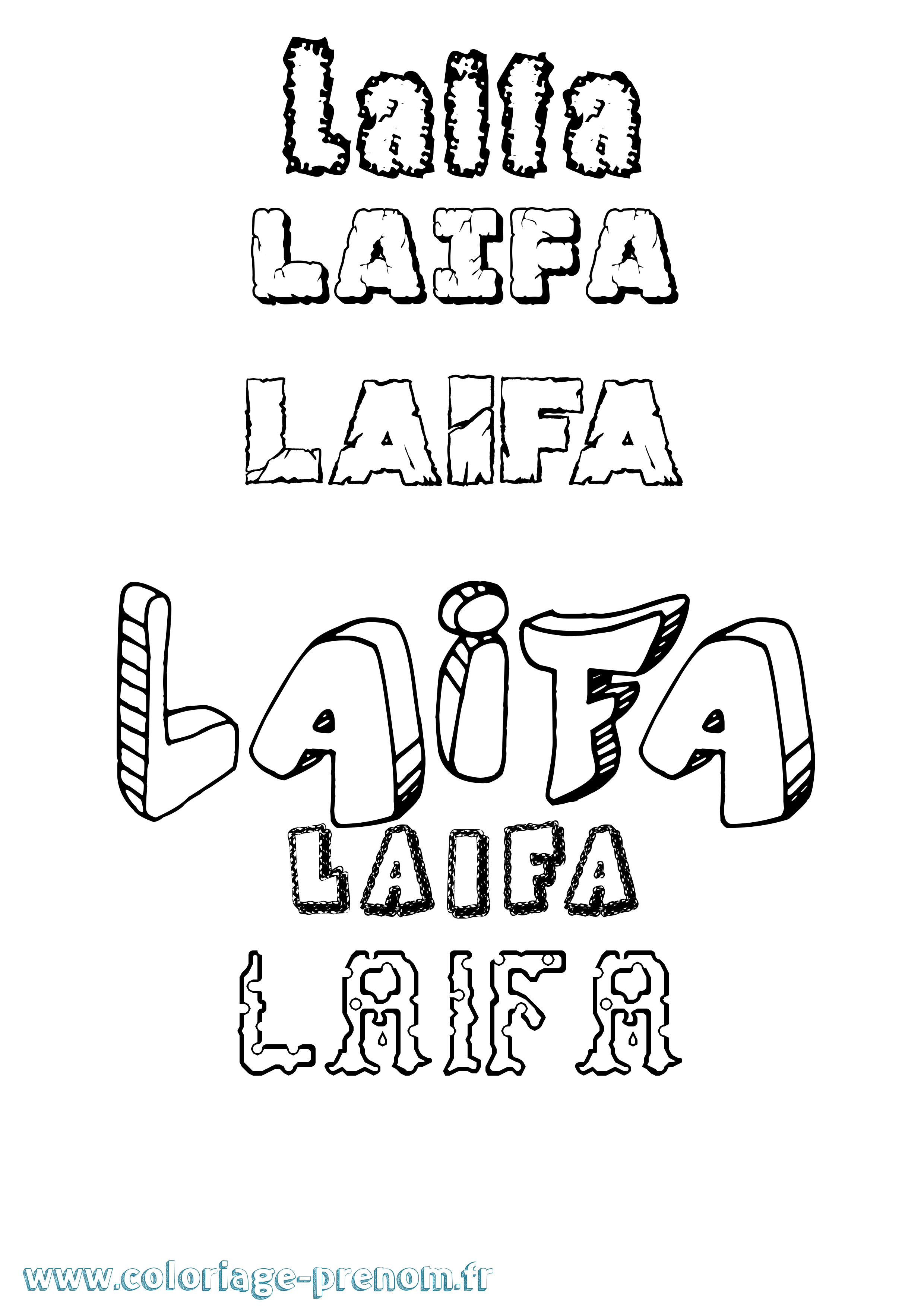 Coloriage Laifa Destructuré Coloriage prénom Laifa Destructuré