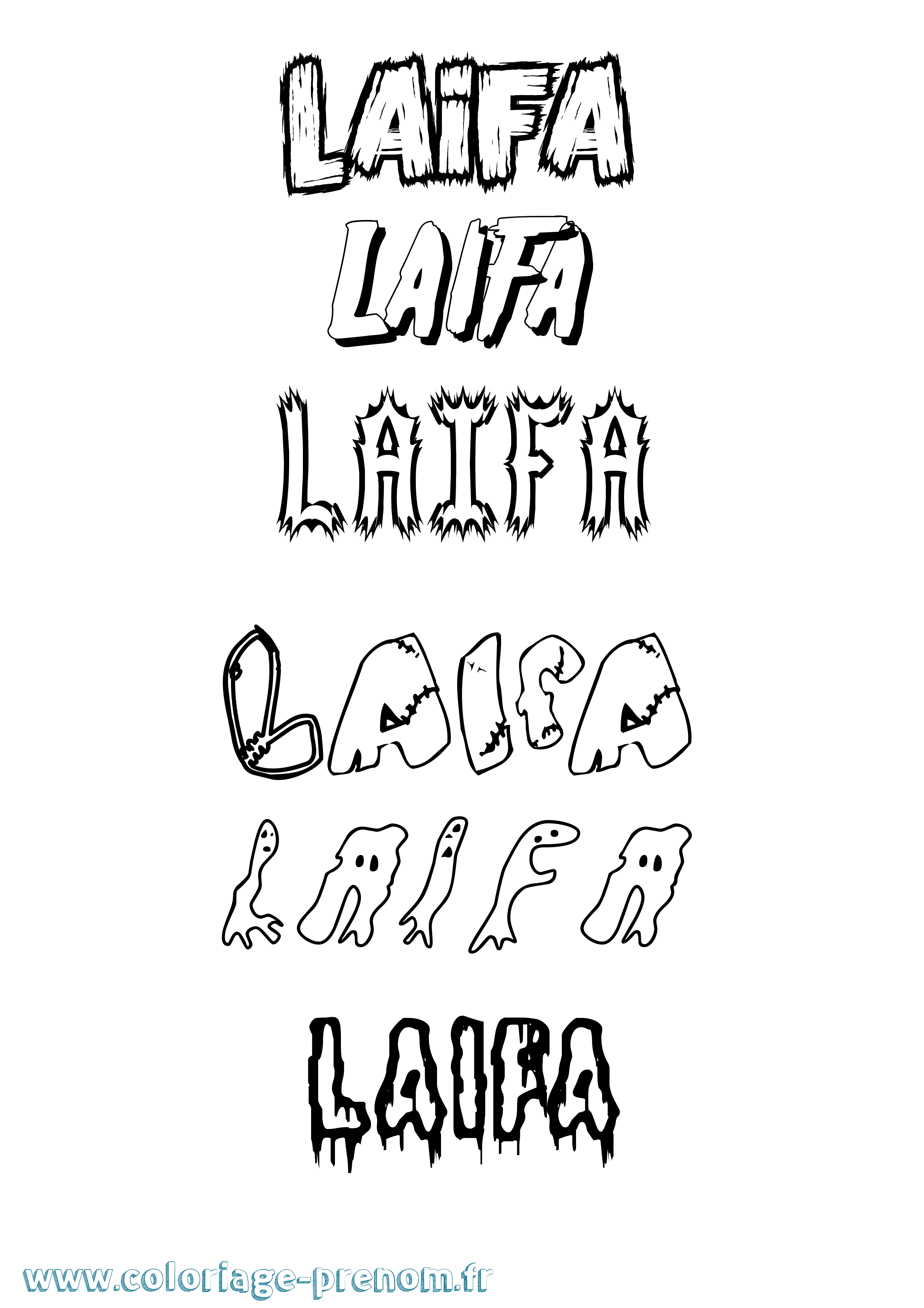 Coloriage Laifa Frisson Coloriage prénom Laifa Frisson