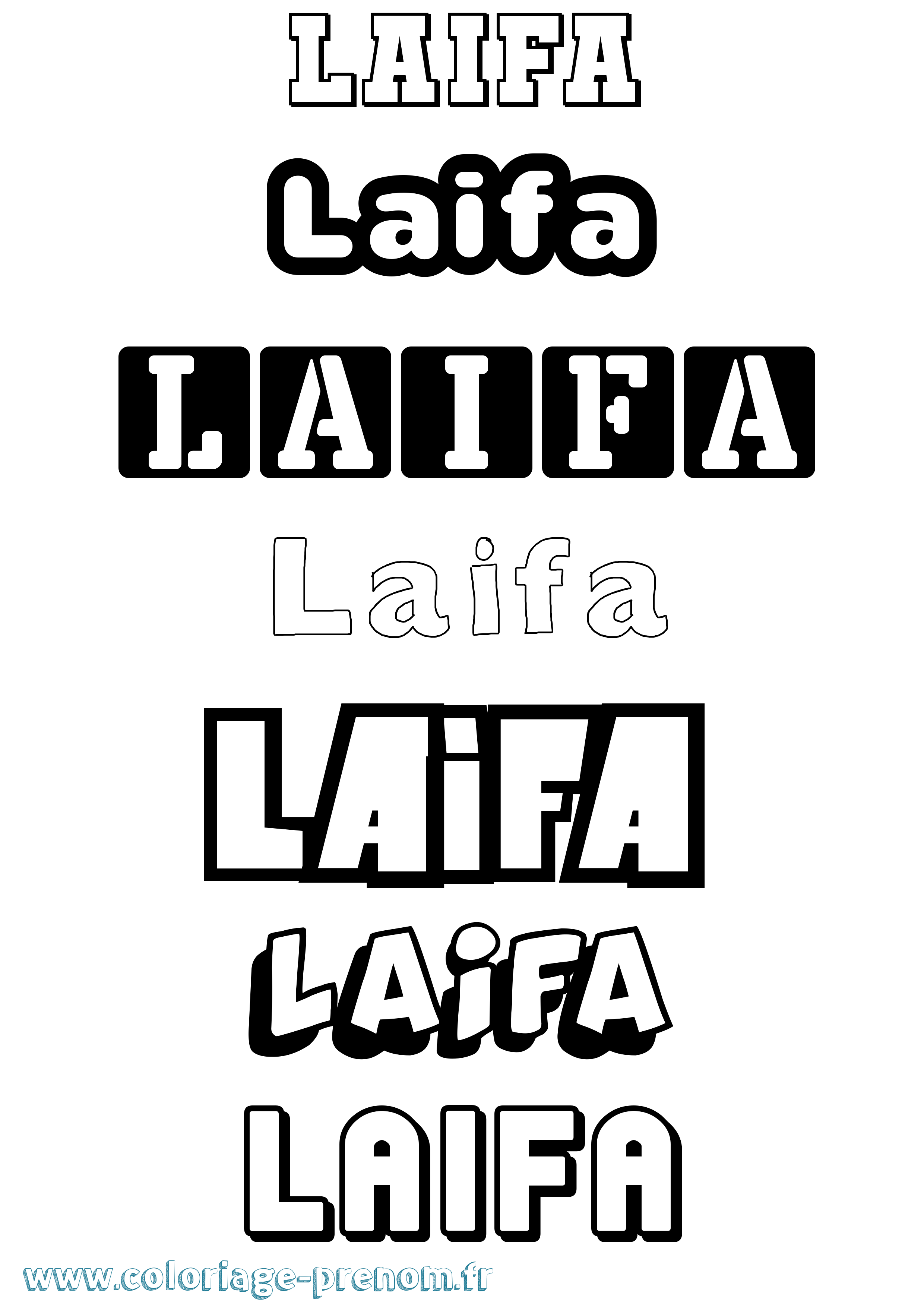 Coloriage prénom Laifa Simple