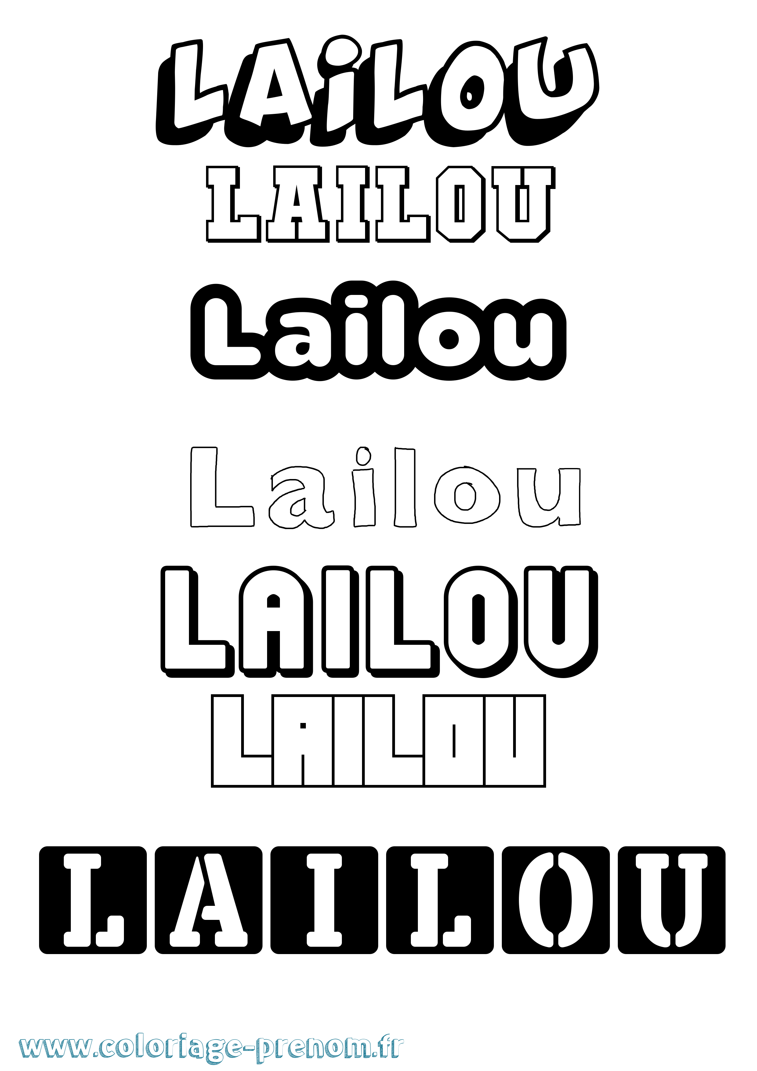 Coloriage prénom Lailou Simple