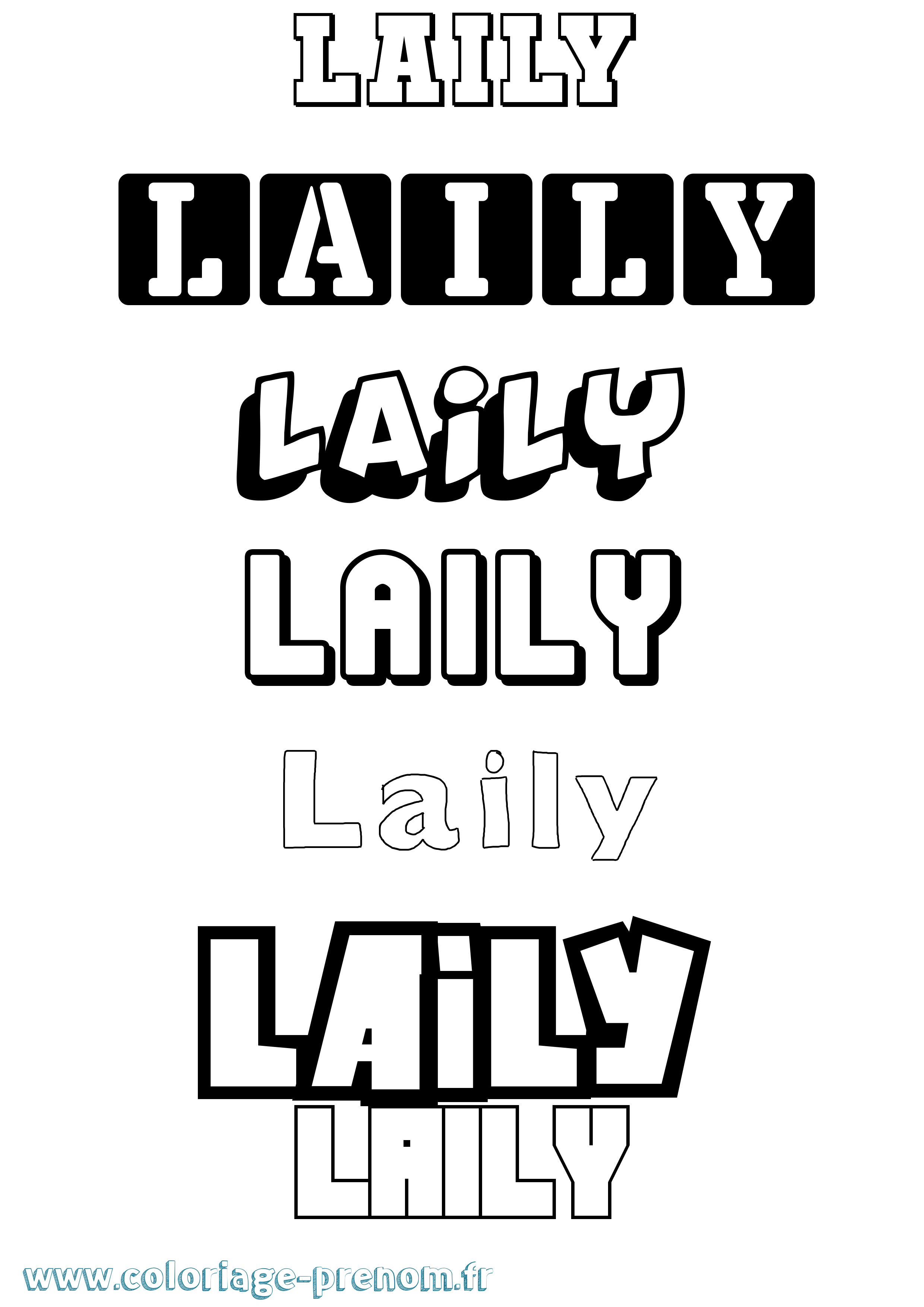 Coloriage prénom Laily Simple