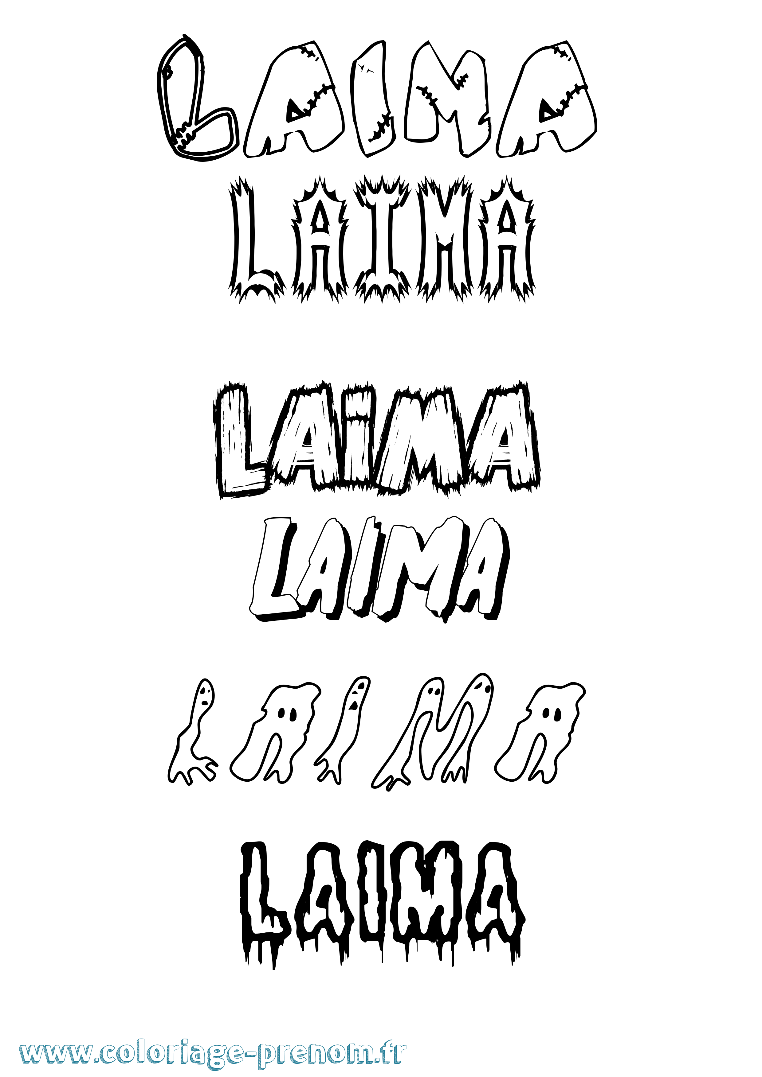 Coloriage Laima Frisson Coloriage prénom Laima Frisson