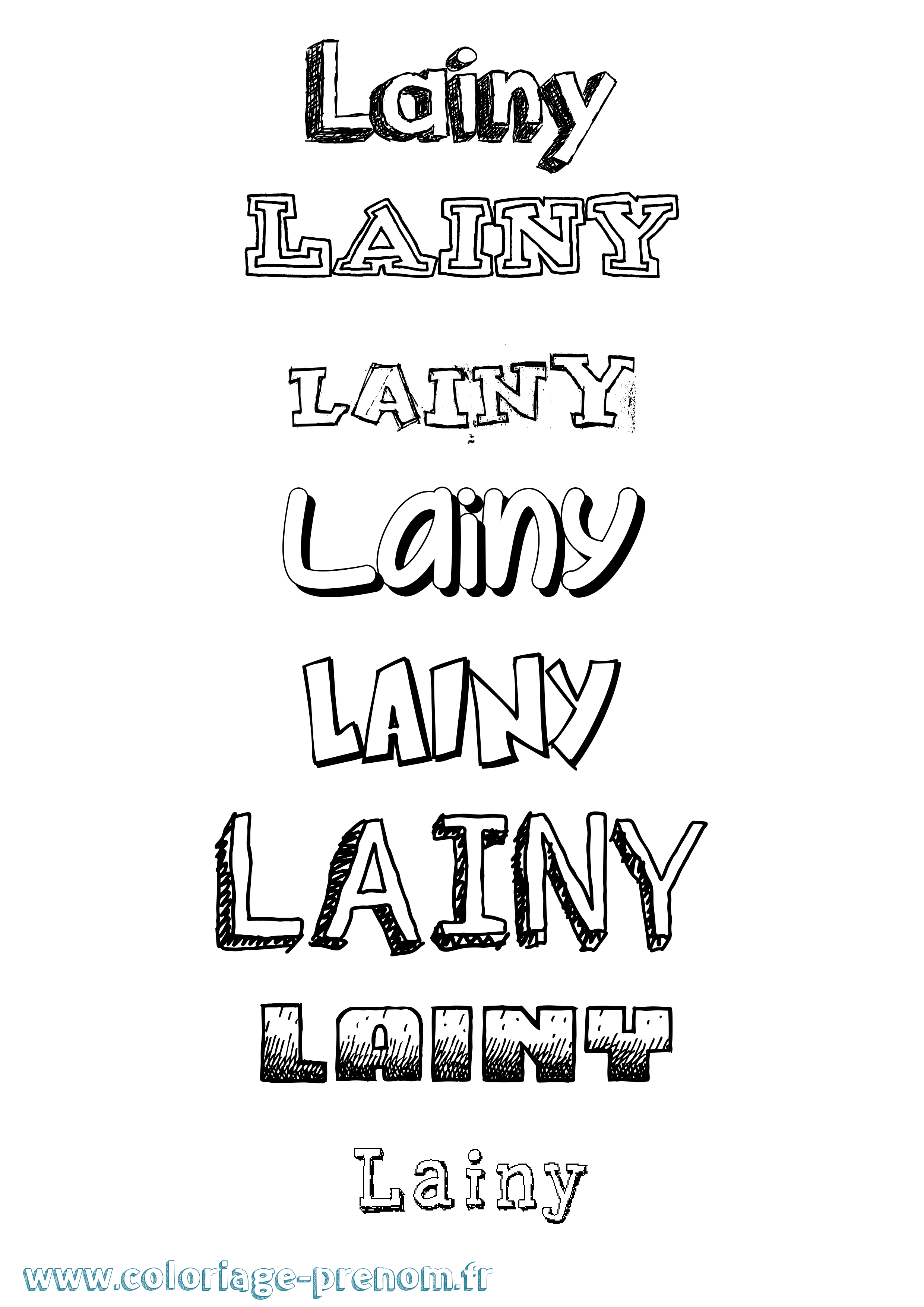 Coloriage prénom Lainy Dessiné