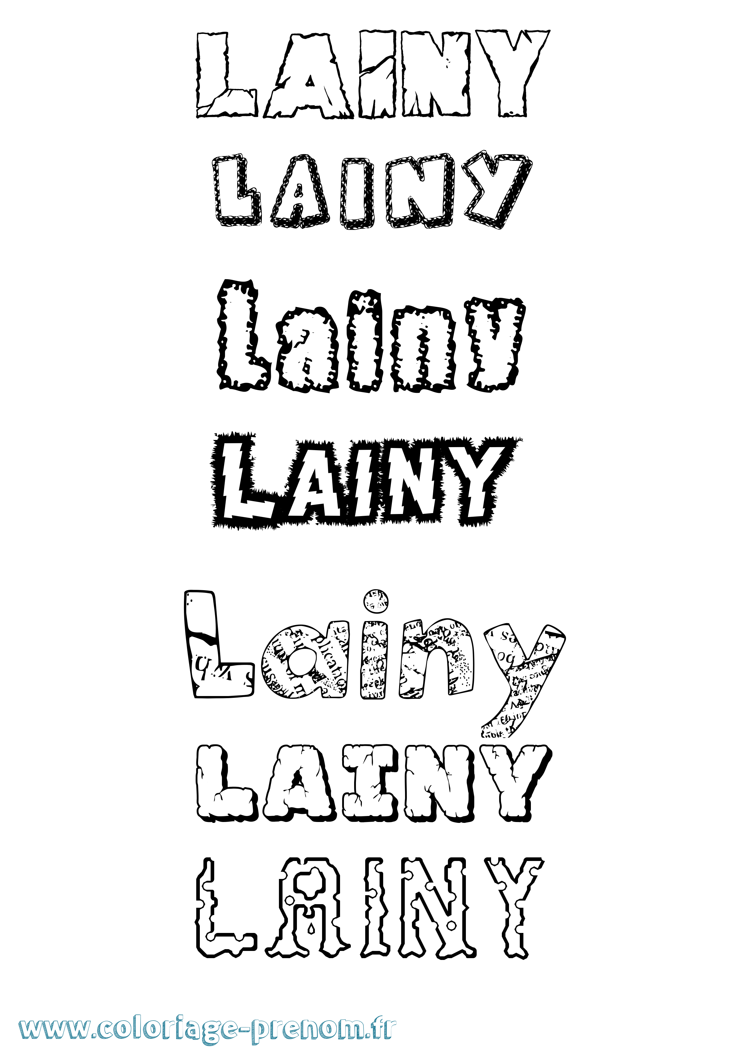 Coloriage prénom Lainy Destructuré