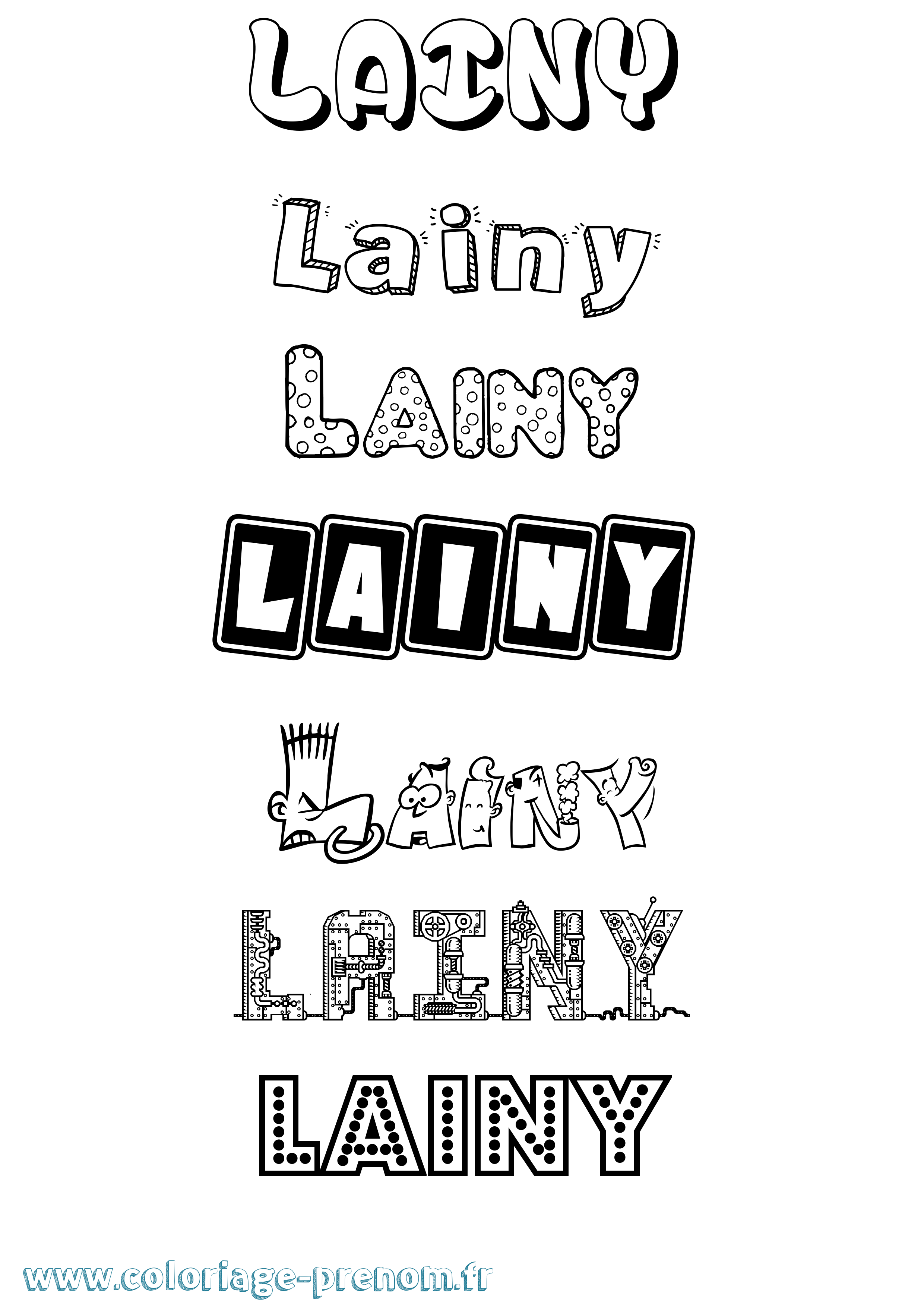 Coloriage prénom Lainy Fun