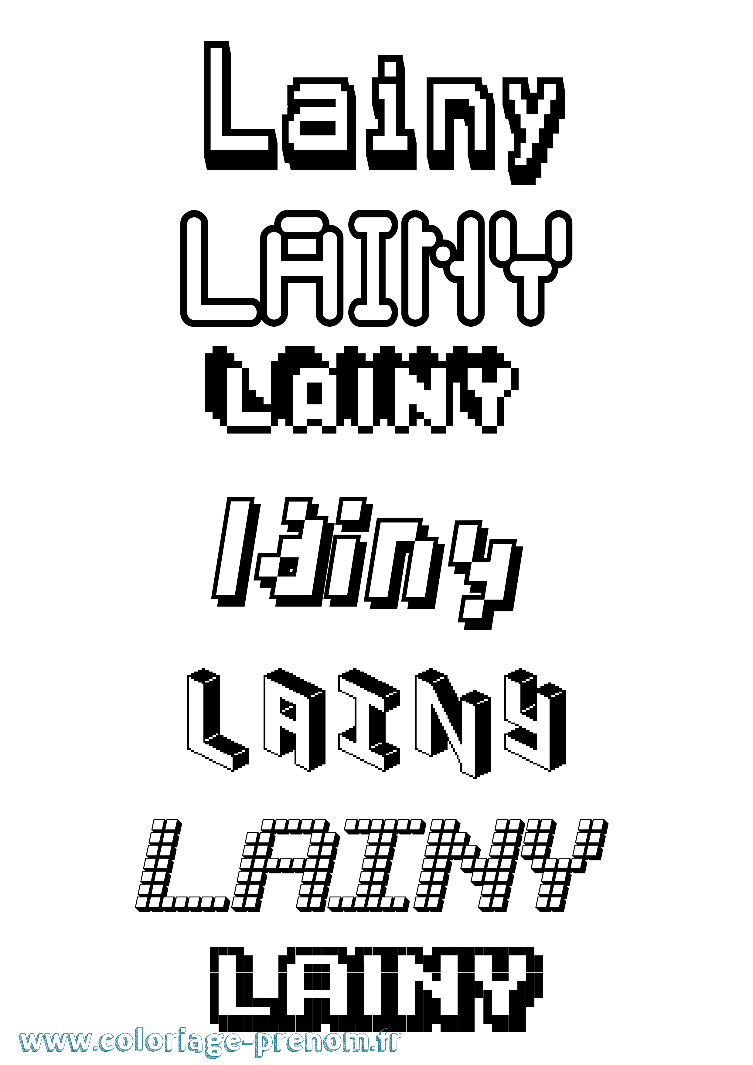 Coloriage prénom Lainy Pixel