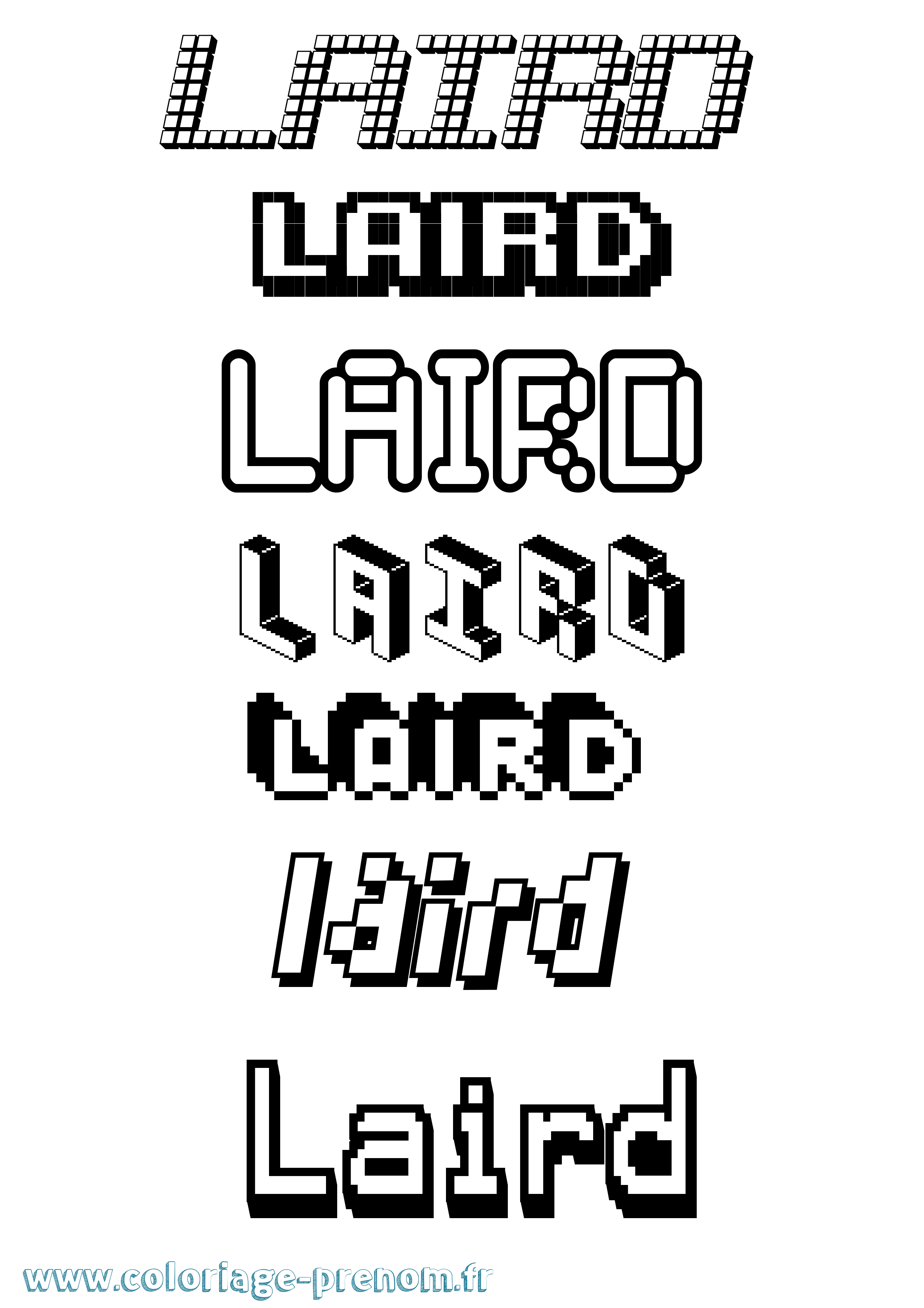 Coloriage prénom Laird Pixel
