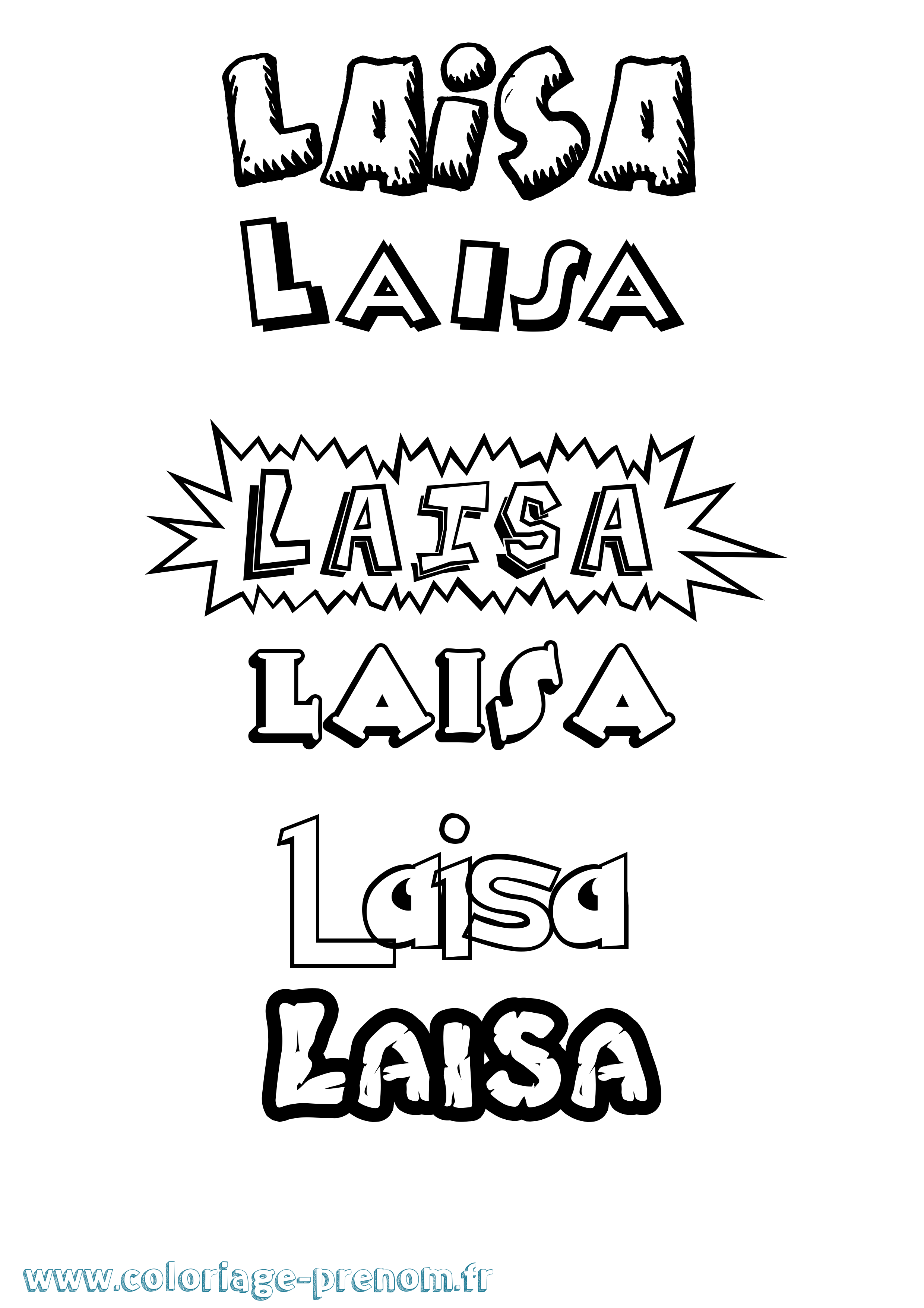 Coloriage Laisa Dessin Animé Coloriage prénom Laisa Dessin Animé