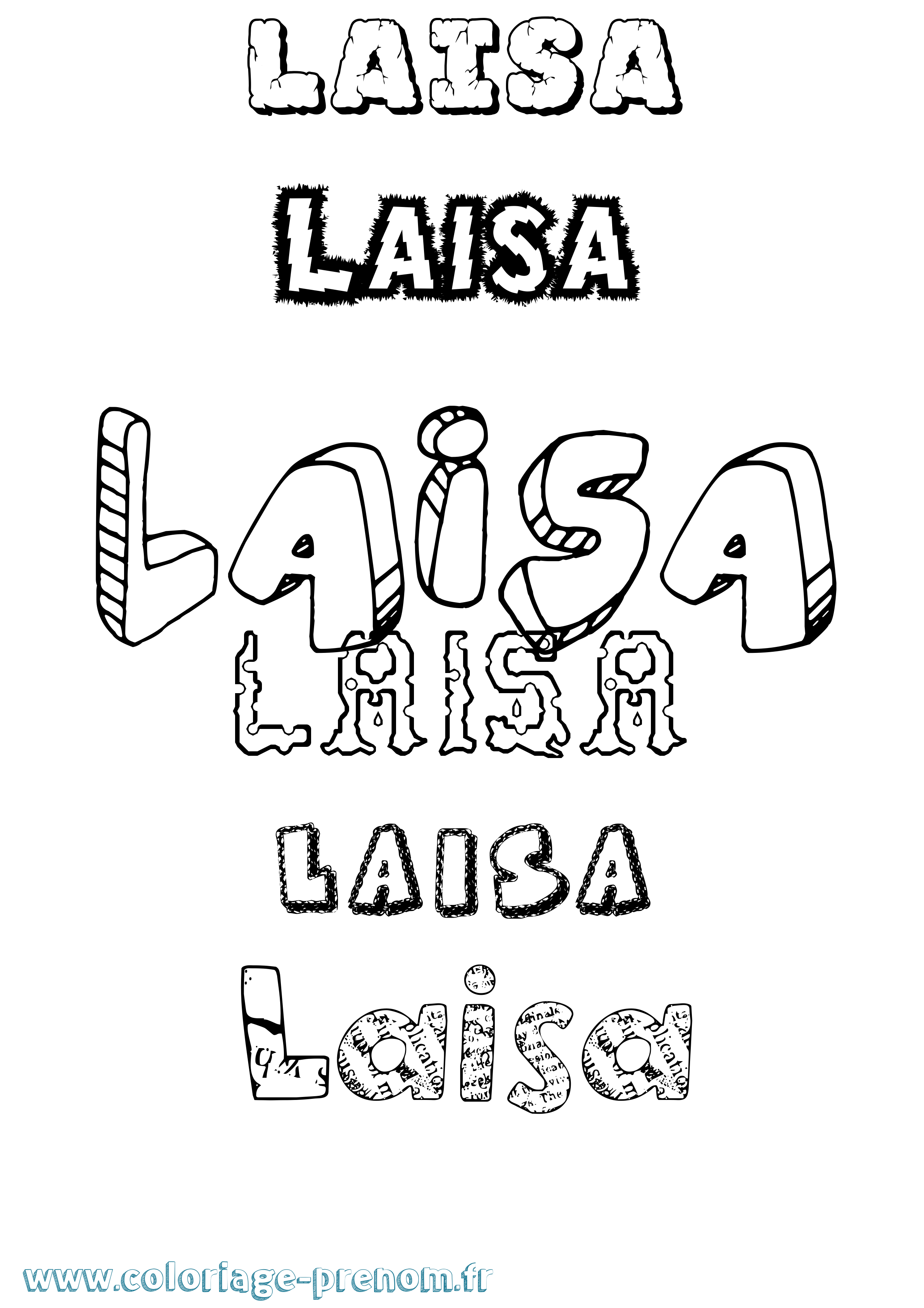 Coloriage Laisa Destructuré Coloriage prénom Laisa Destructuré