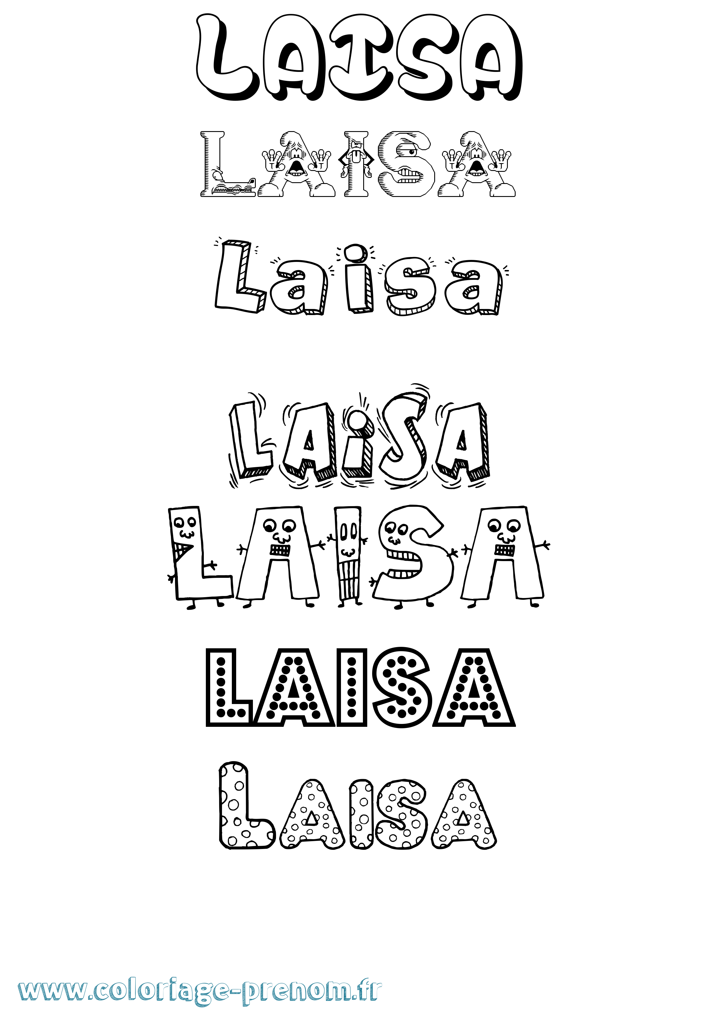 Coloriage Laisa Fun Coloriage prénom Laisa Fun