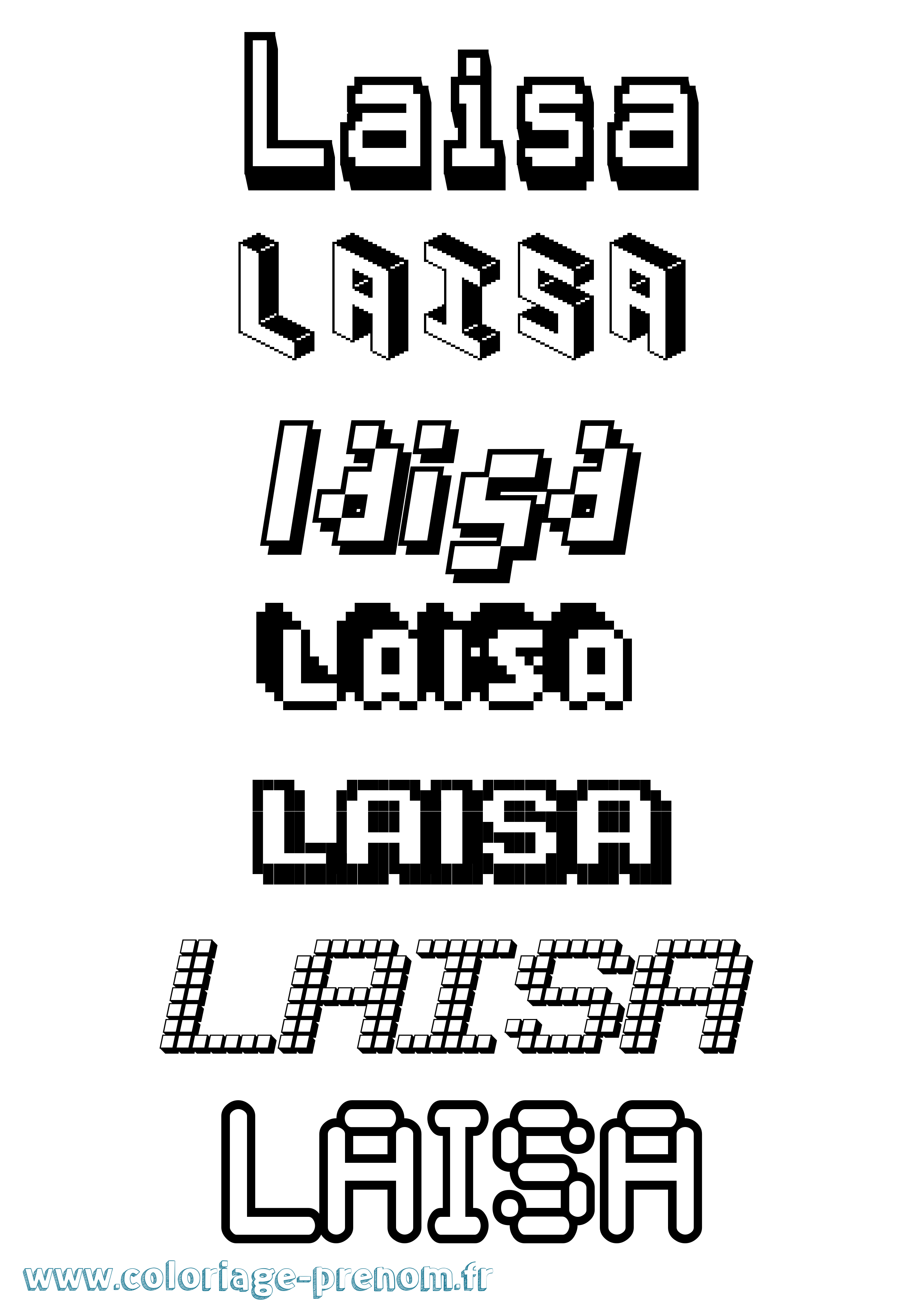 Coloriage Laisa Pixel Coloriage prénom Laisa Pixel