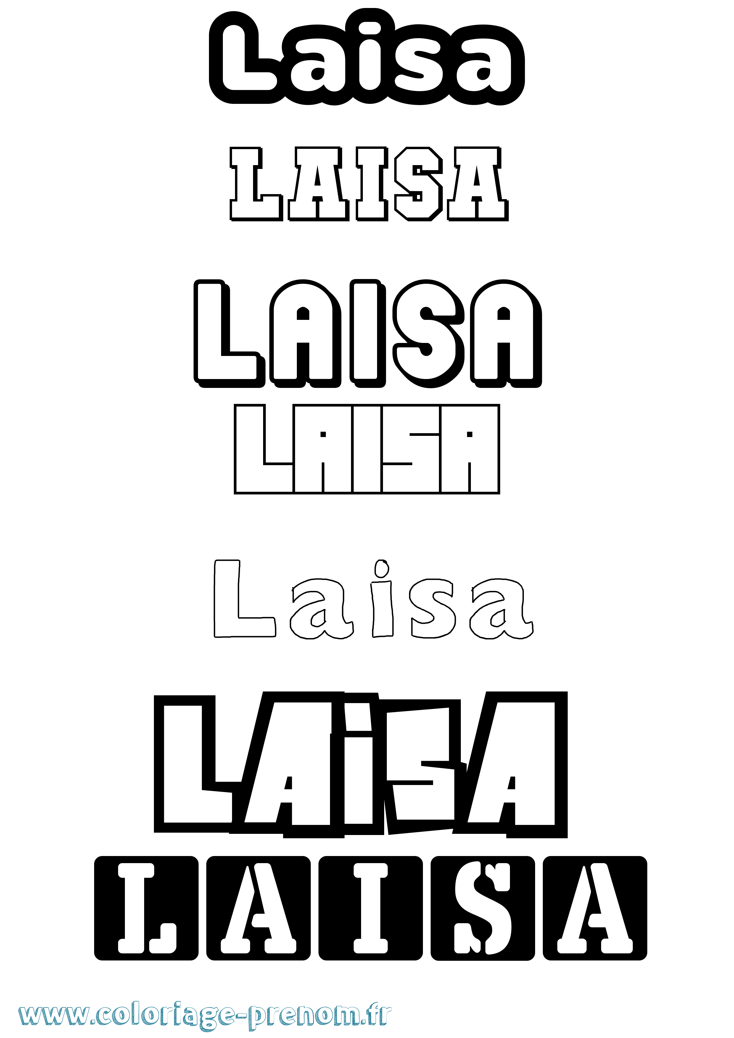 Coloriage Laisa Simple Coloriage prénom Laisa Simple