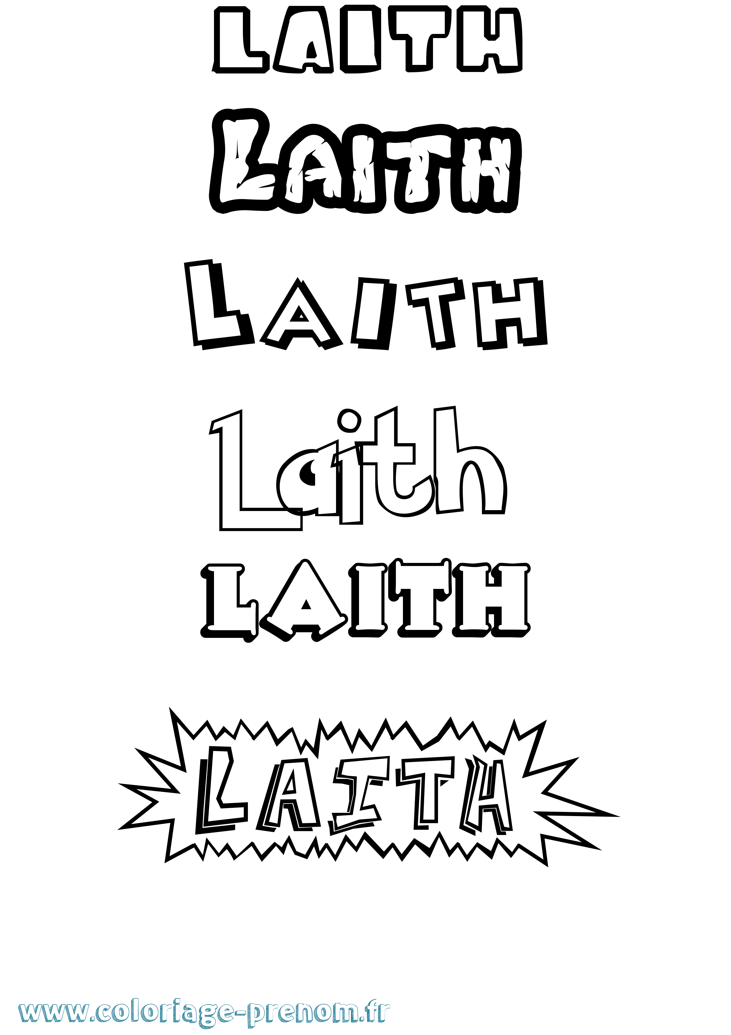 Coloriage Laith Dessin Animé Coloriage prénom Laith Dessin Animé