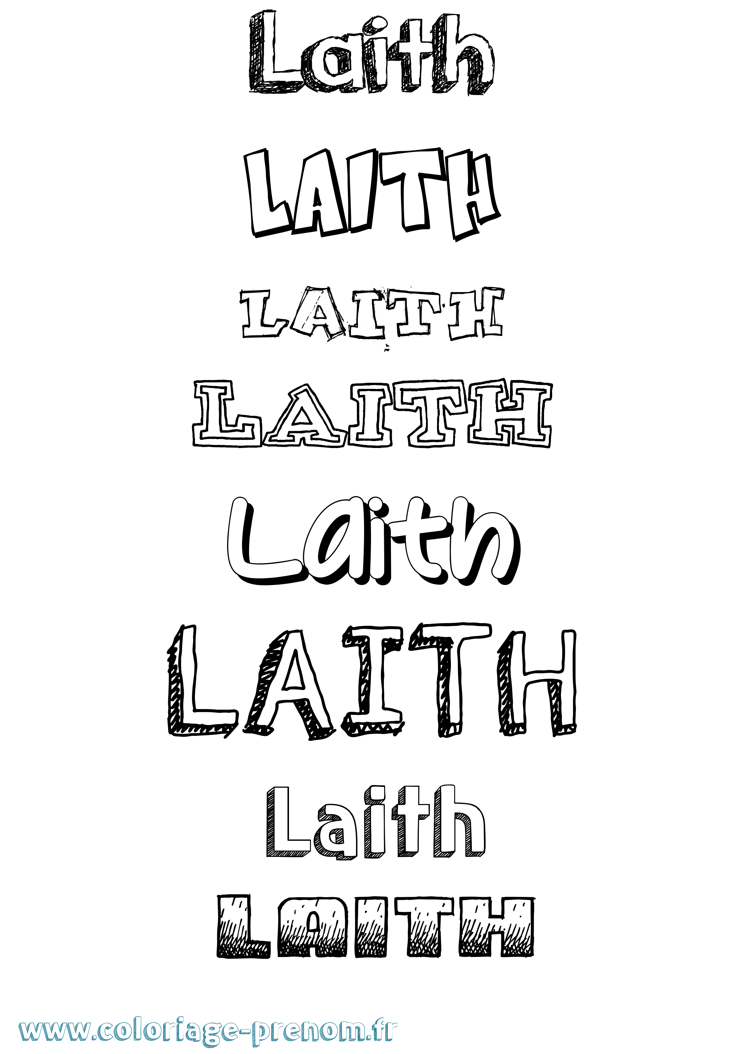 Coloriage prénom Laith Dessiné