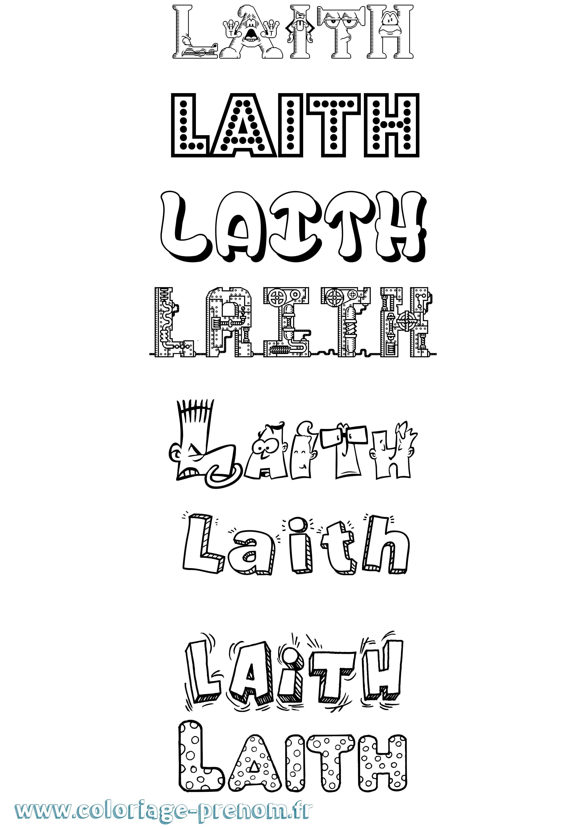 Coloriage Laith Fun Coloriage prénom Laith Fun