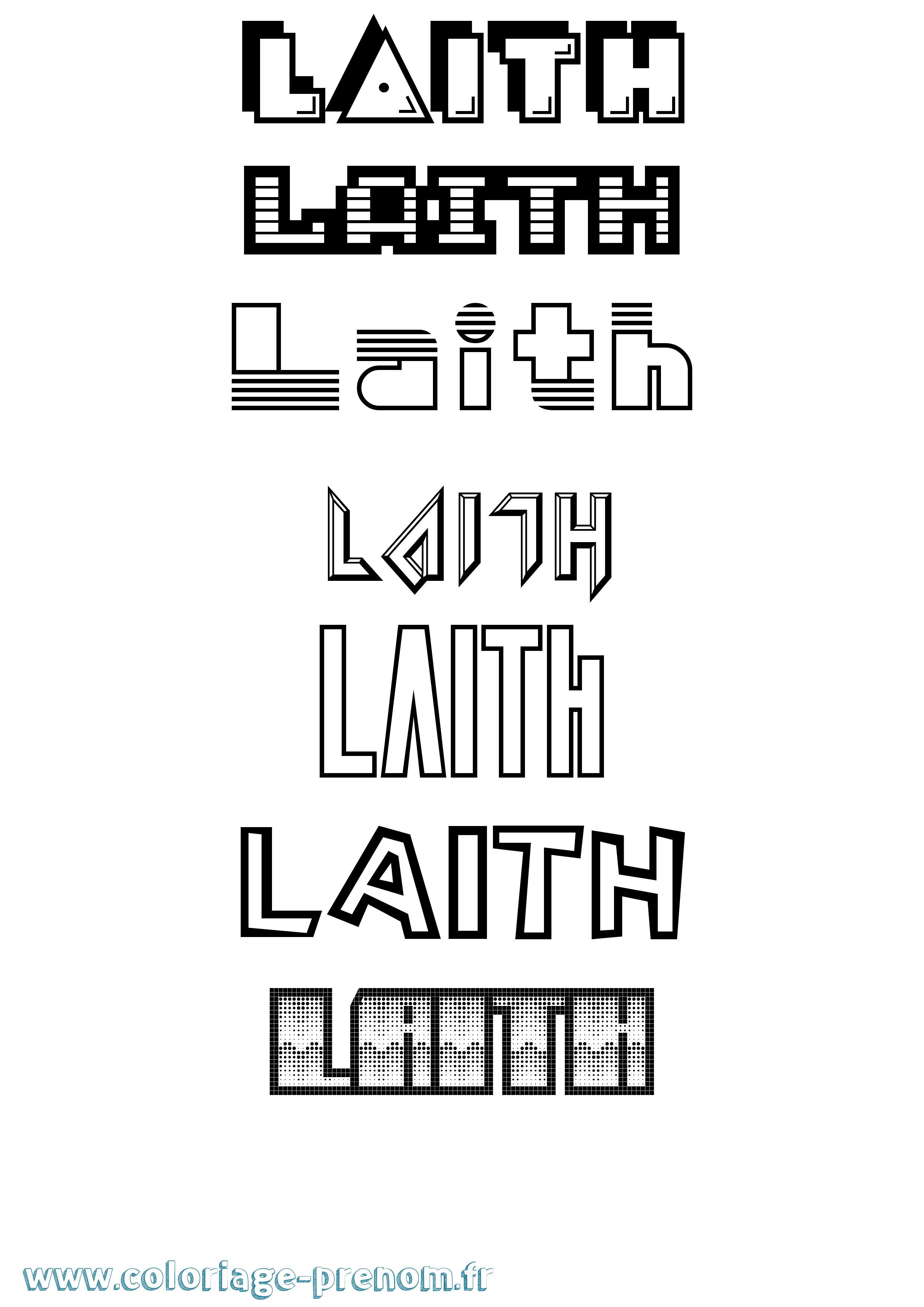 Coloriage Laith Jeux Vidéos Coloriage prénom Laith Jeux Vidéos