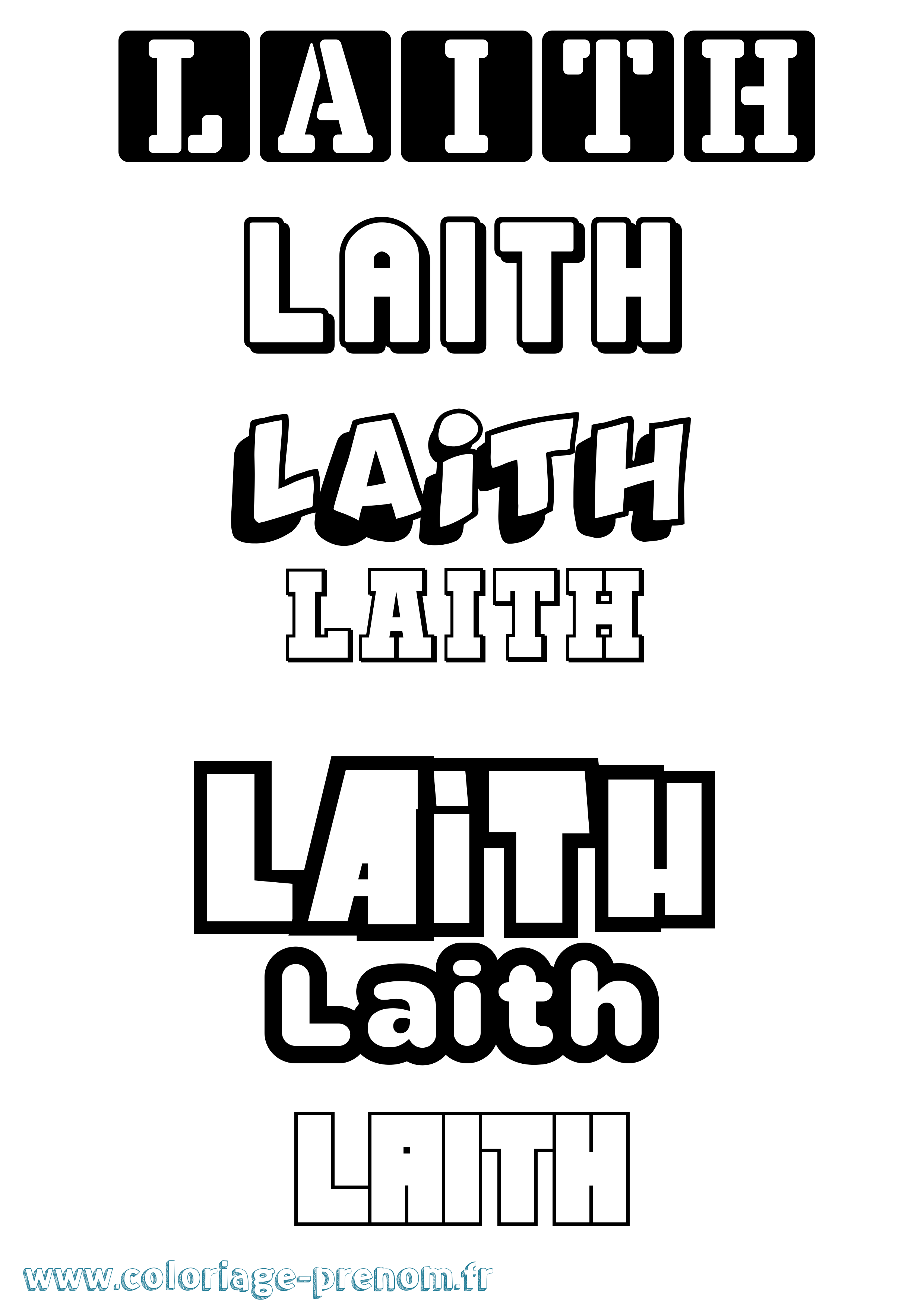 Coloriage prénom Laith Simple