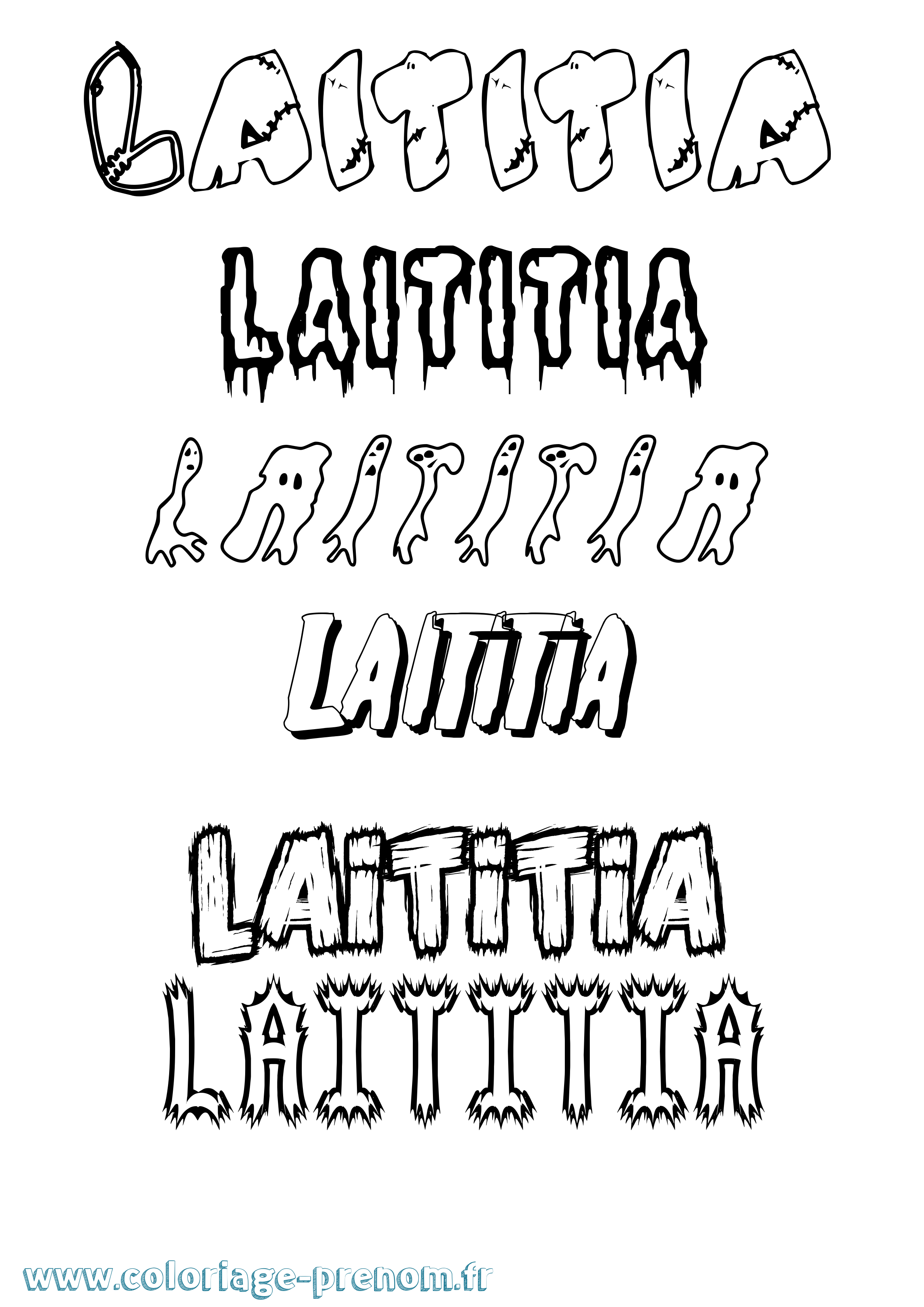 Coloriage Laititia Frisson Coloriage prénom Laititia Frisson