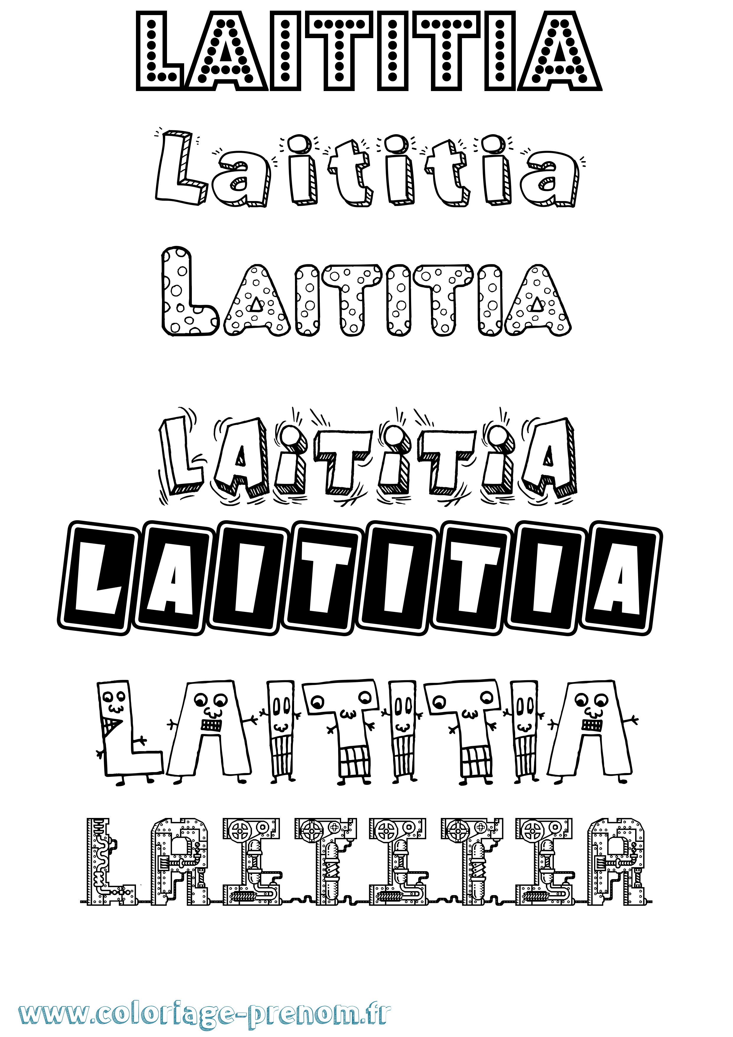 Coloriage Laititia Fun Coloriage prénom Laititia Fun