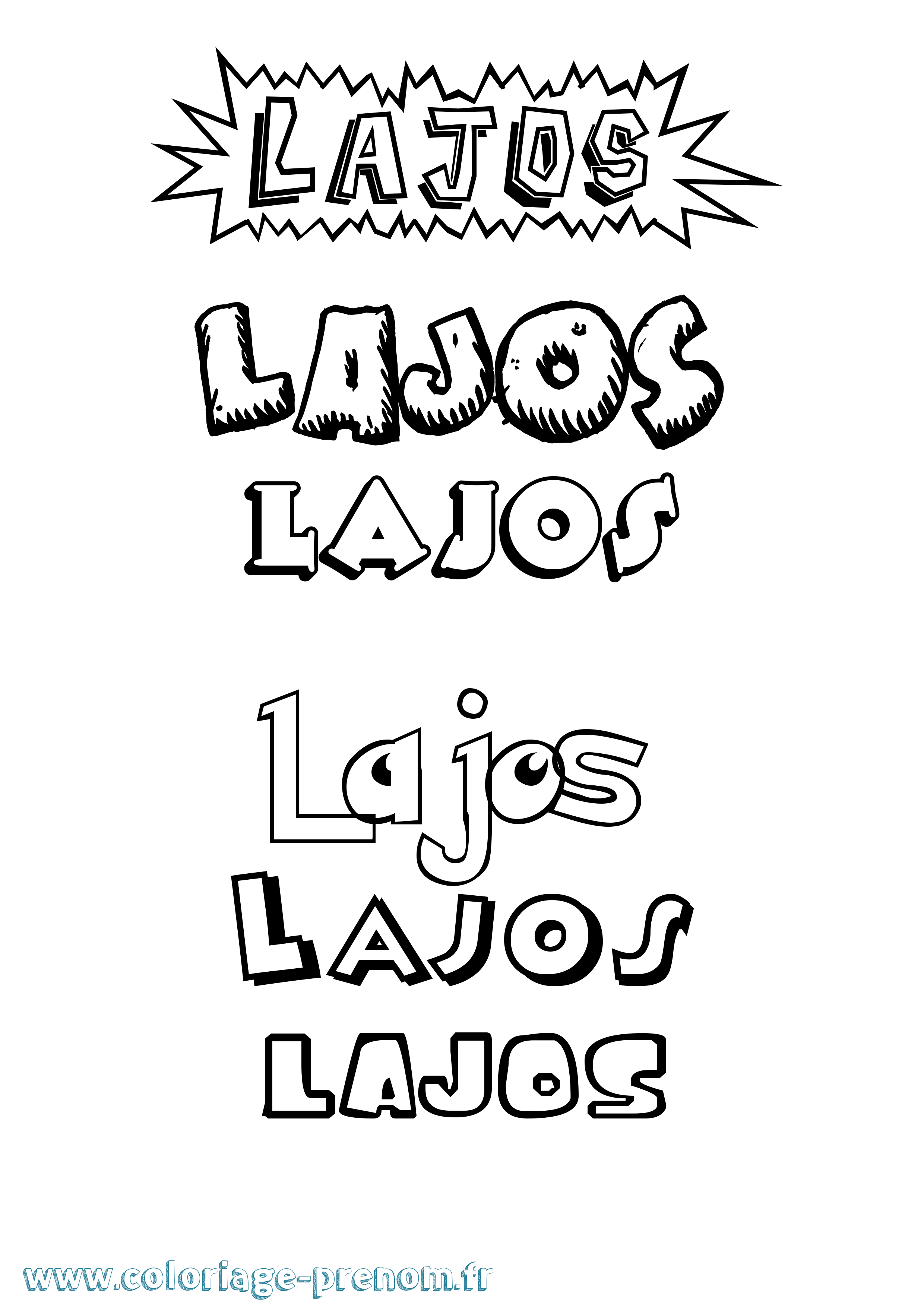 Coloriage Lajos Dessin Animé Coloriage prénom Lajos Dessin Animé