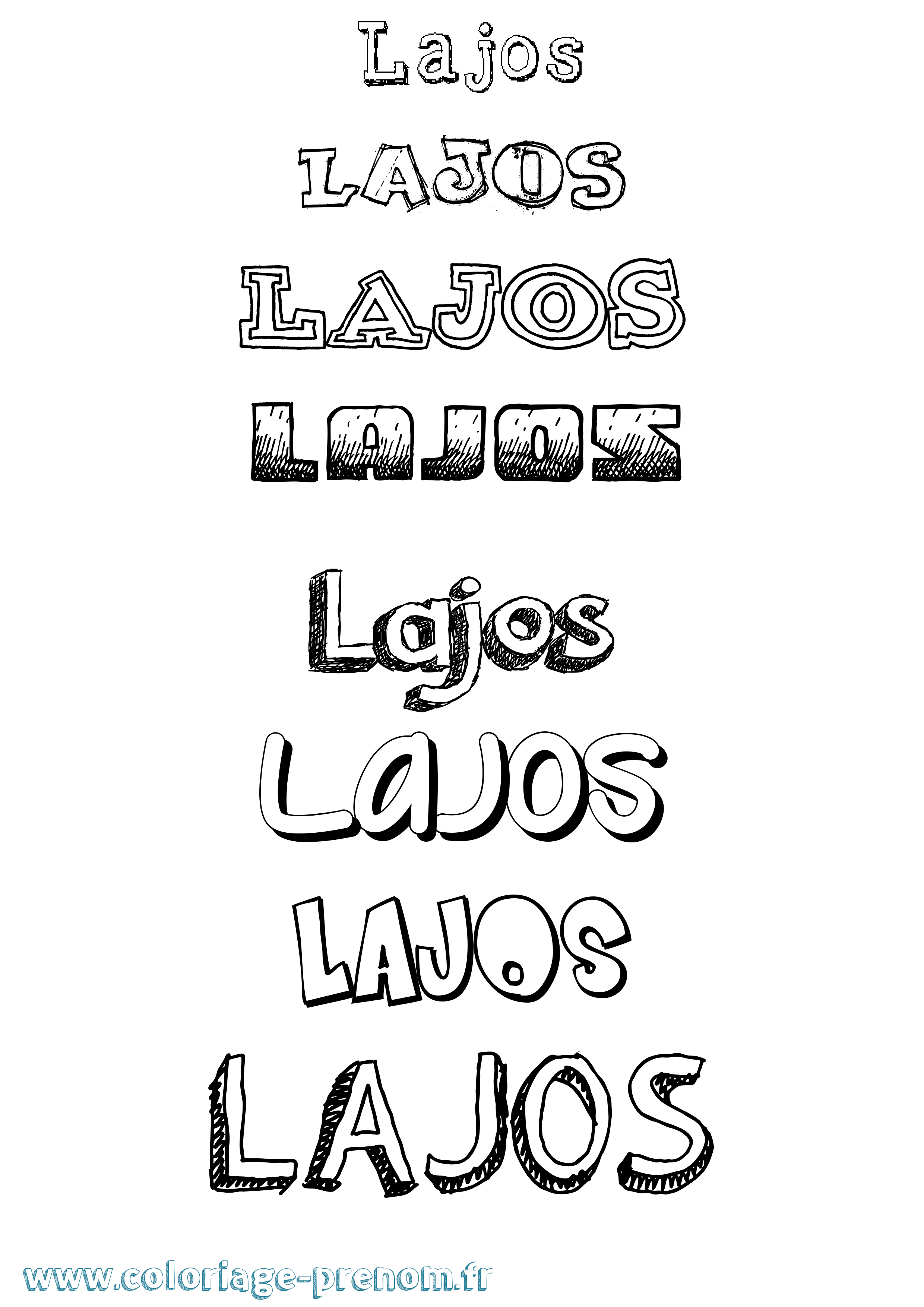 Coloriage Lajos Dessiné Coloriage prénom Lajos Dessiné