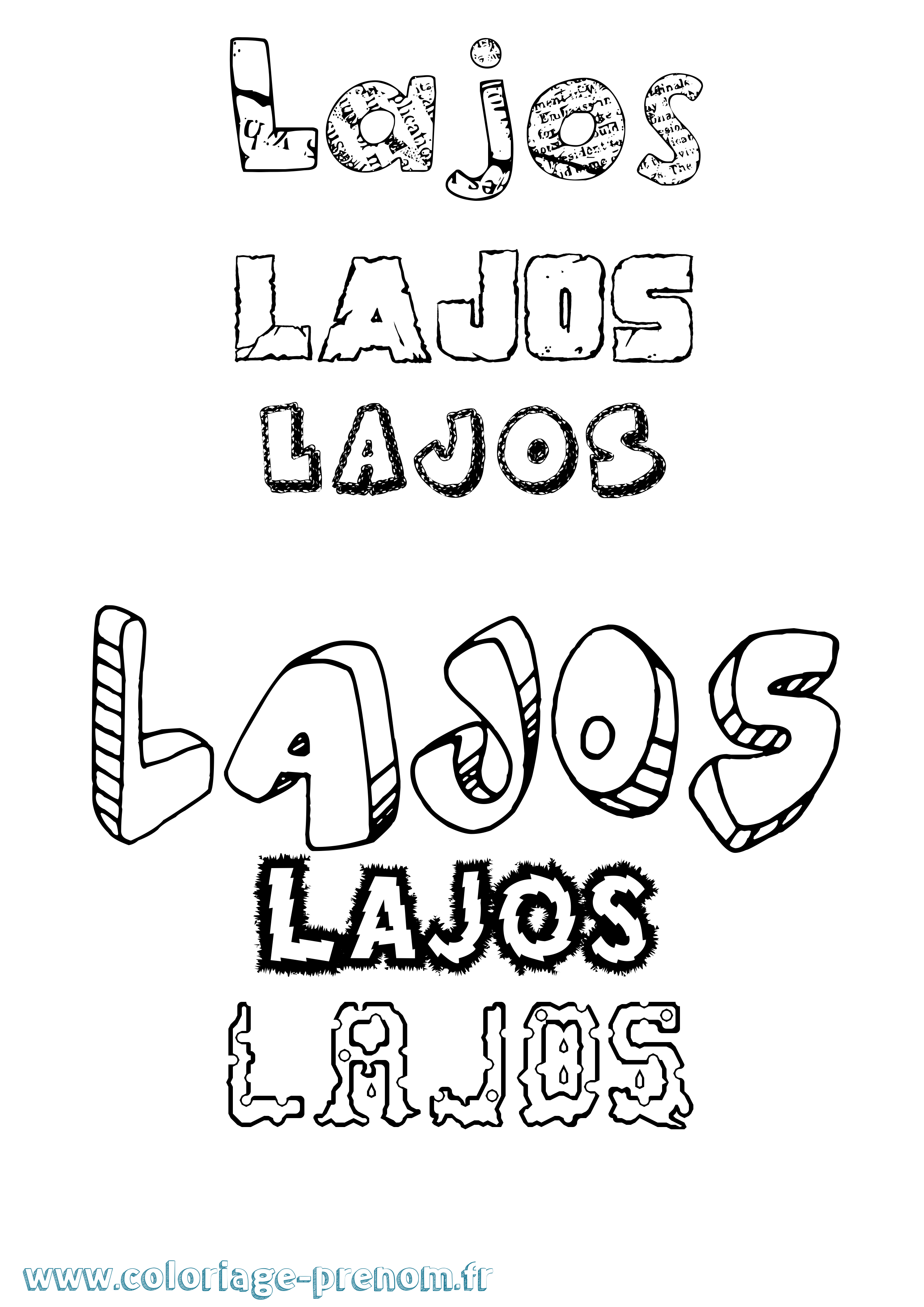 Coloriage Lajos Destructuré Coloriage prénom Lajos Destructuré