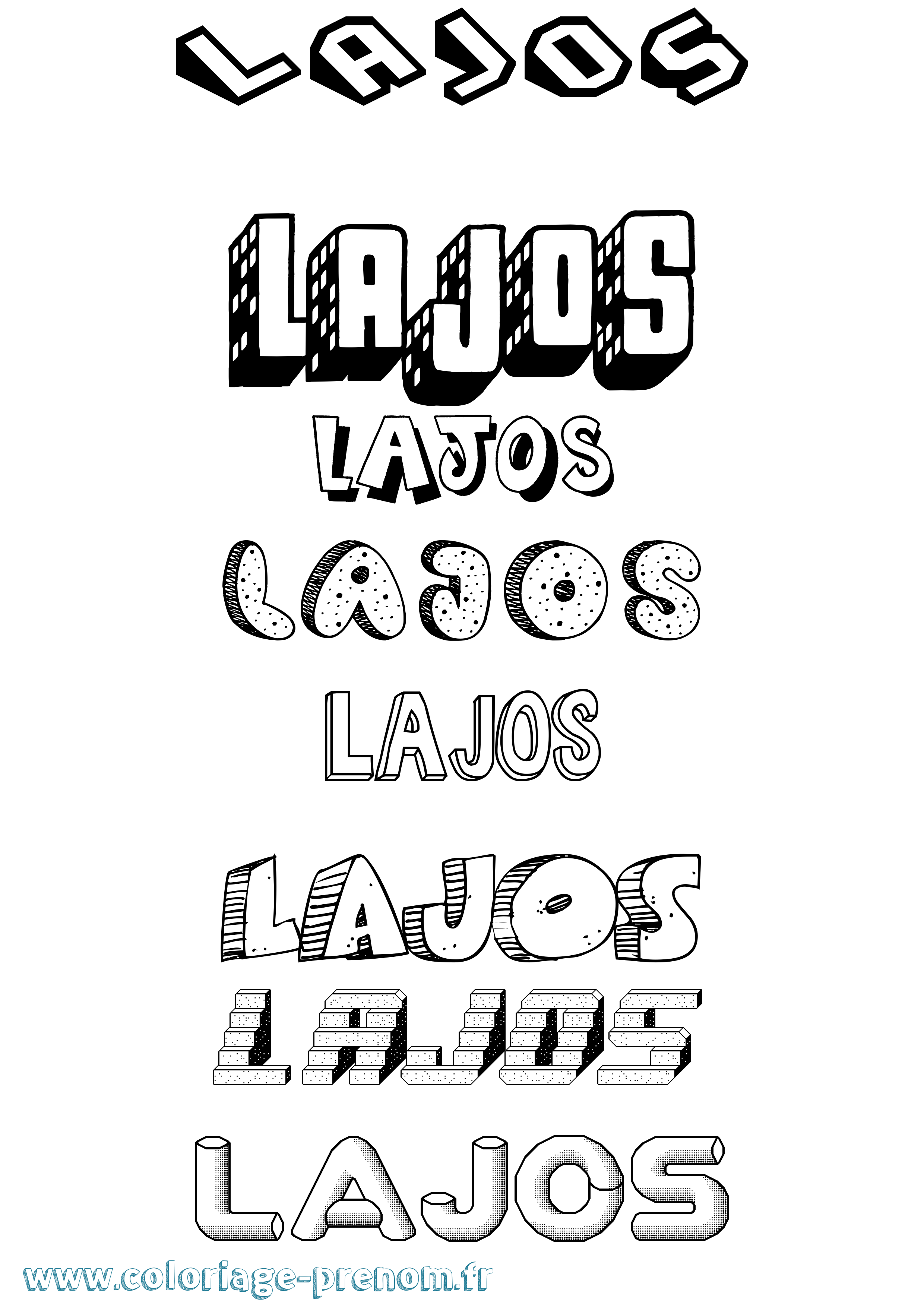 Coloriage Lajos Effet 3D Coloriage prénom Lajos Effet 3D