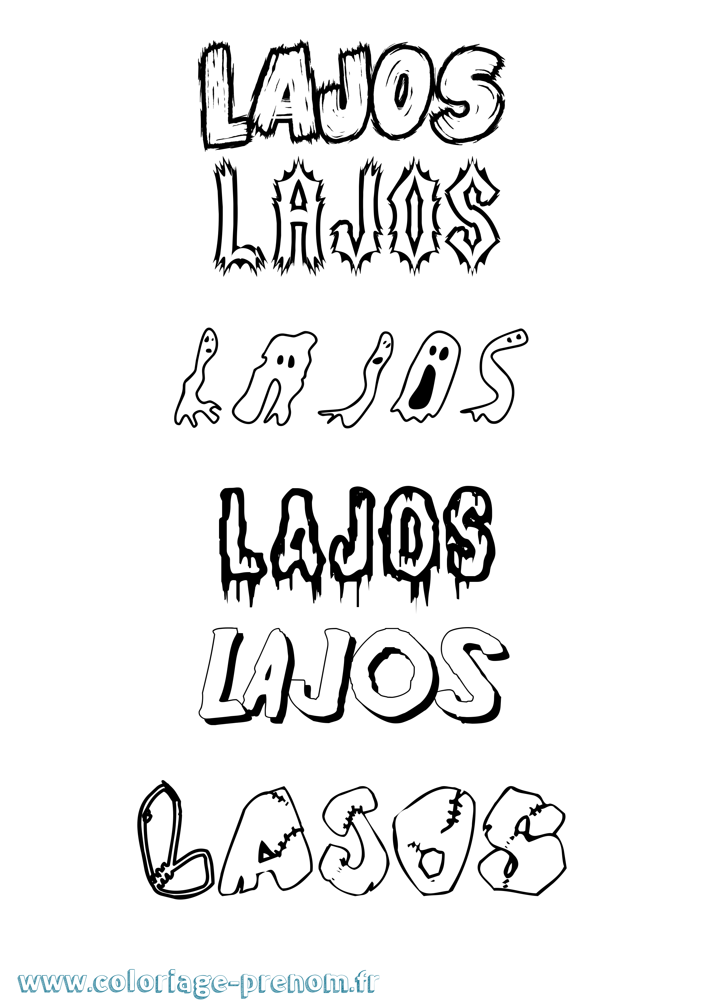 Coloriage Lajos Frisson Coloriage prénom Lajos Frisson