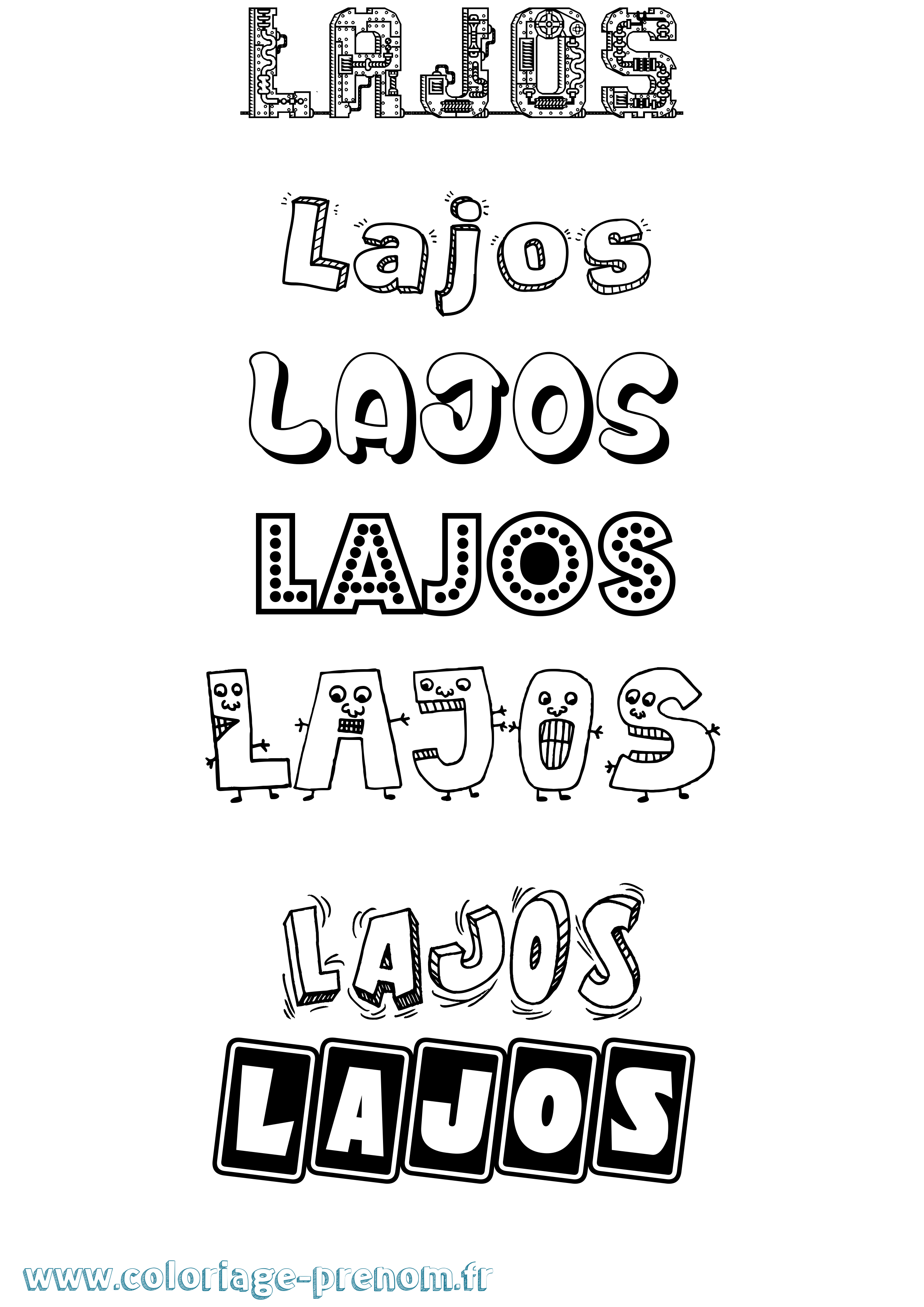 Coloriage Lajos Fun Coloriage prénom Lajos Fun