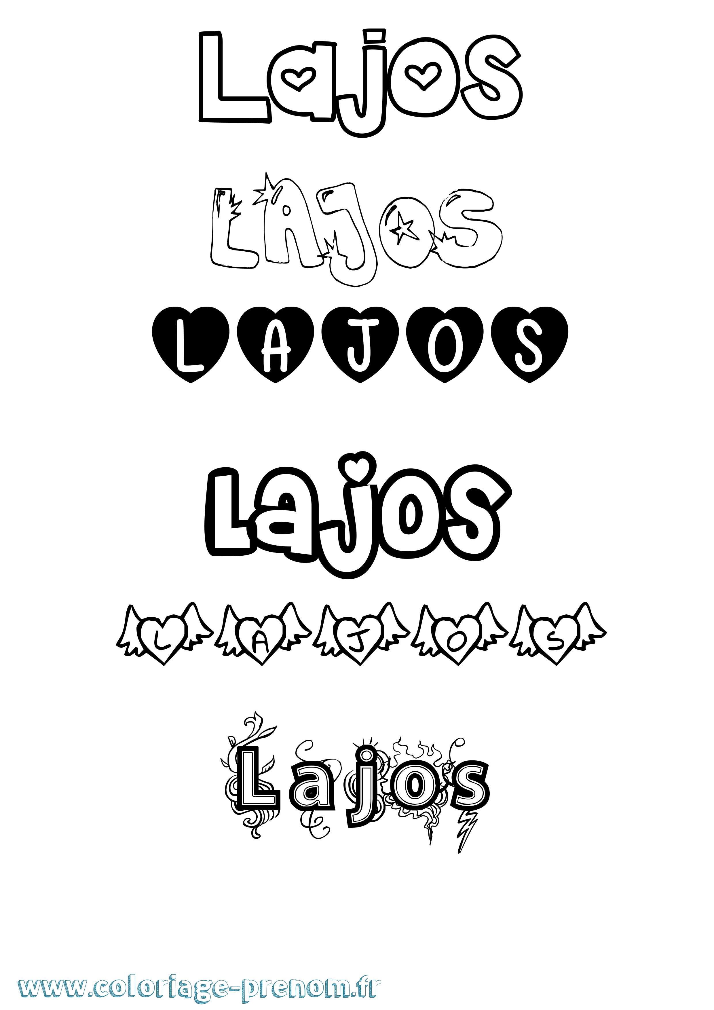 Coloriage Lajos Girly Coloriage prénom Lajos Girly